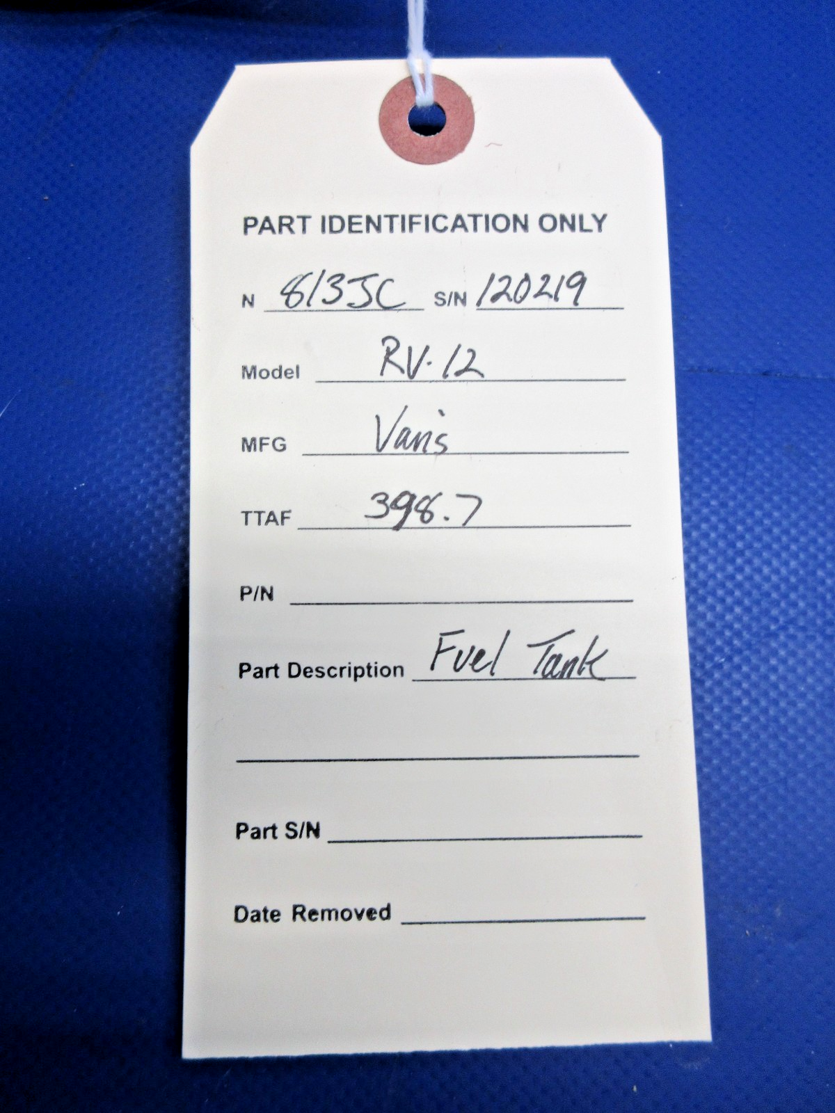 Vans RV-12 20 Gallon Fuel Tank (0526-2038)11