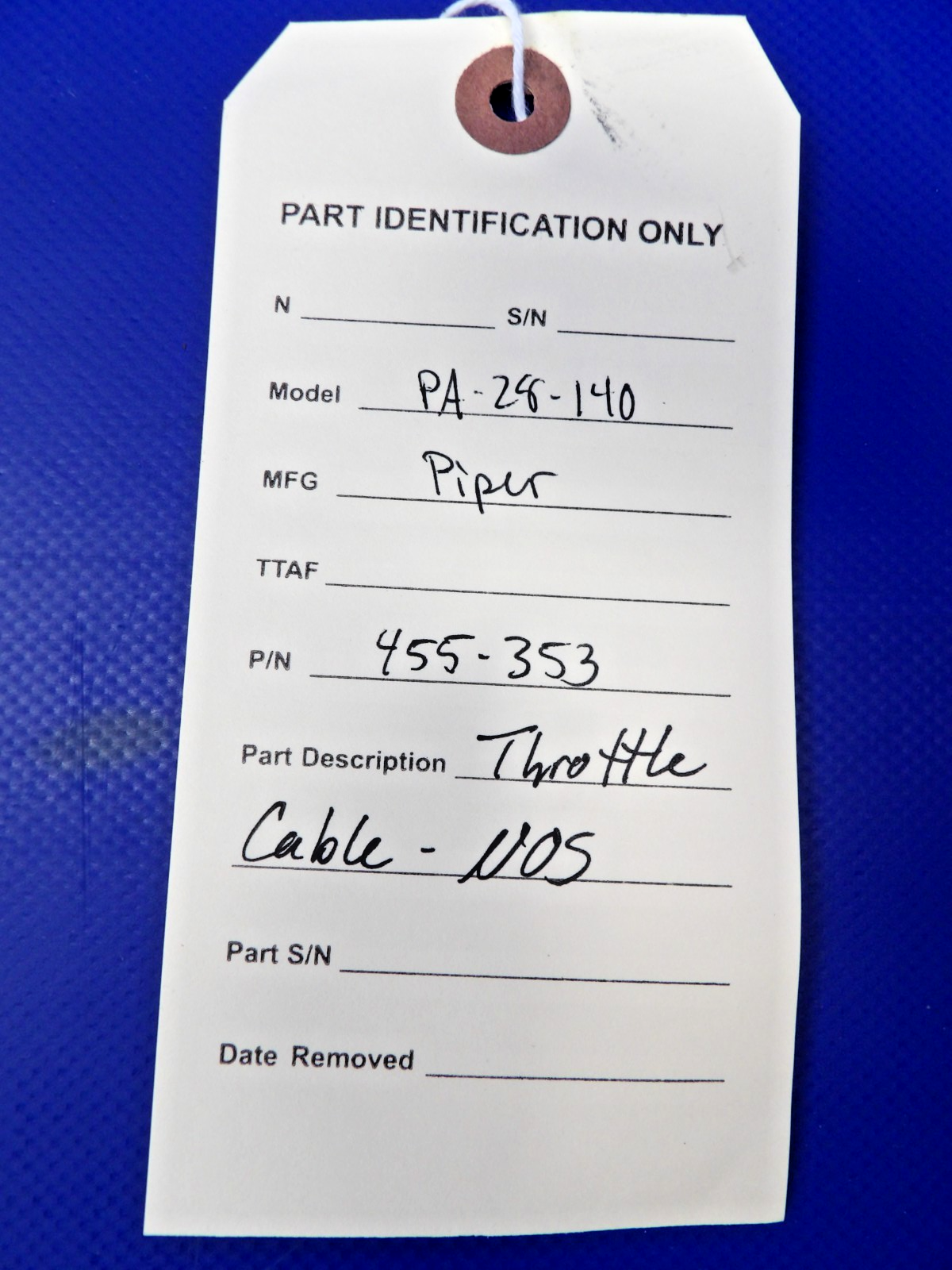 Piper PA-28-140 Throttle Cable P/N 455-353 NOS (0626-1201)12