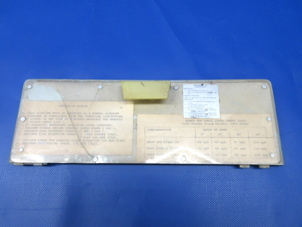 Cessna 310 Glove Compartment Door Assembly P/N 0813470-3 (0324-1322)
