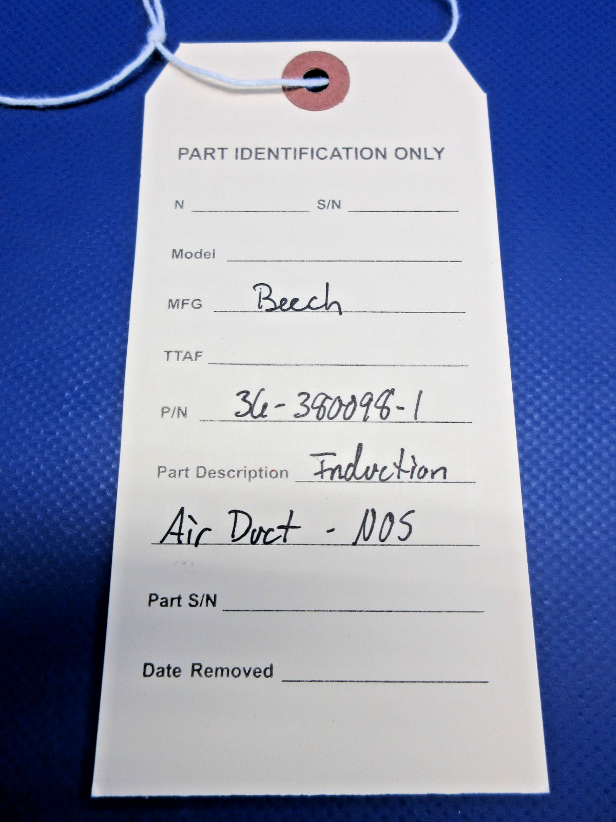 Beech Induction Air Duct P/N 36-380098-1 NOS (0926-767)7