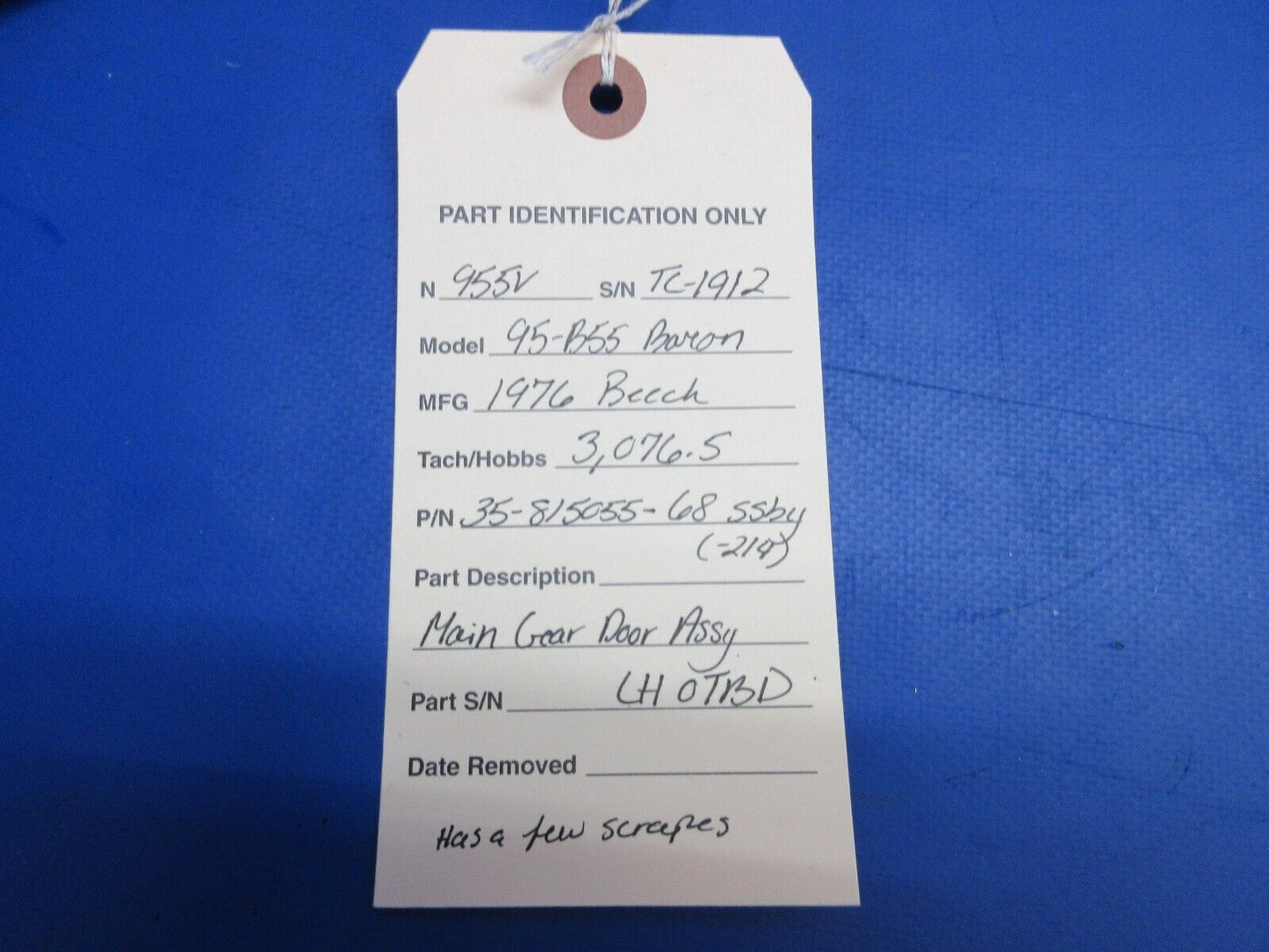 Beech 95-B55 Baron Main Gear Door Assy LH OTBD P/N 35-815055-68 (0523-1155)
