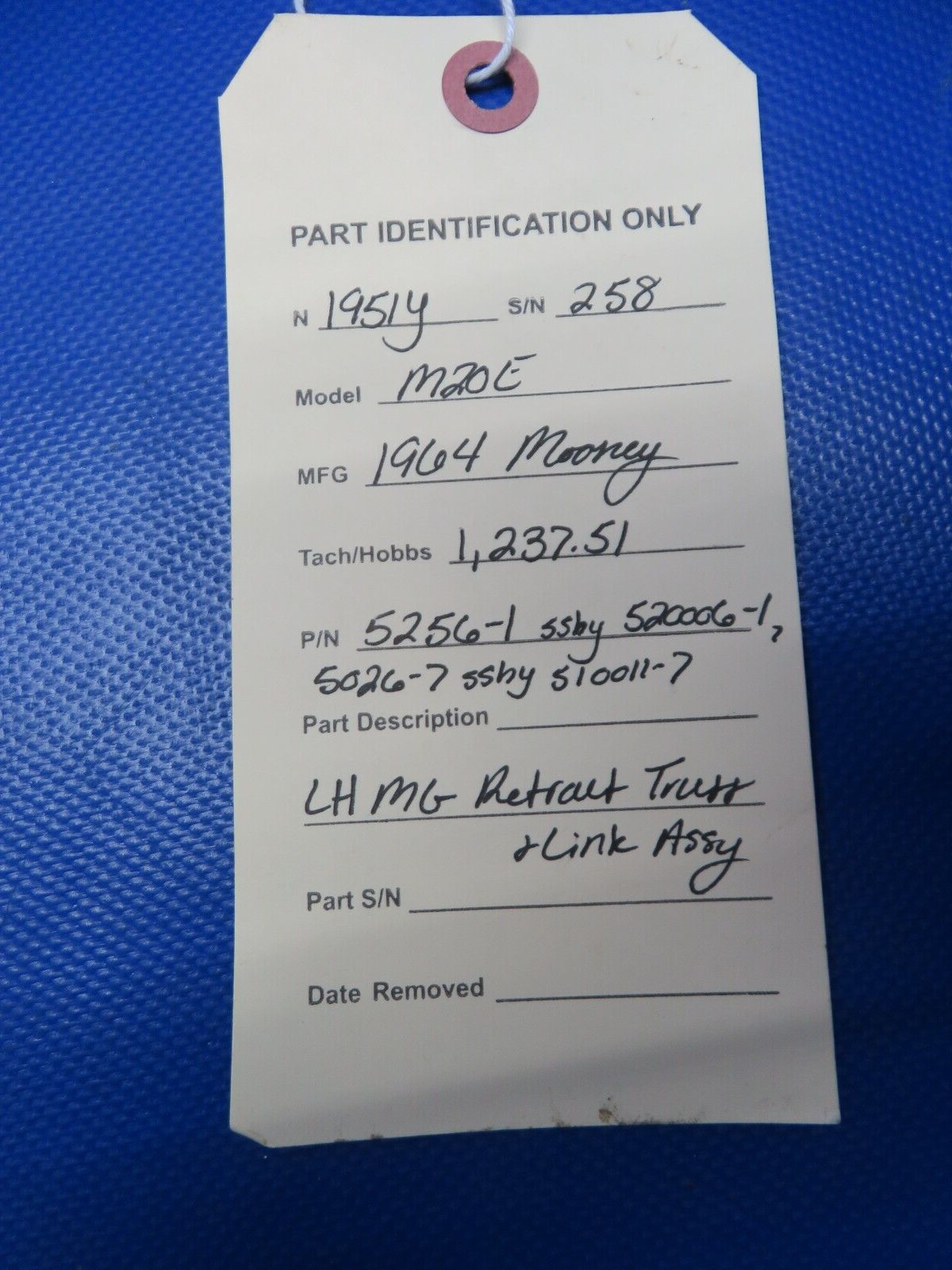 Mooney M20 / M20E LH MG Retract Truss & Link P/N 5256-1 SSBY 520006-1 (0424-157)