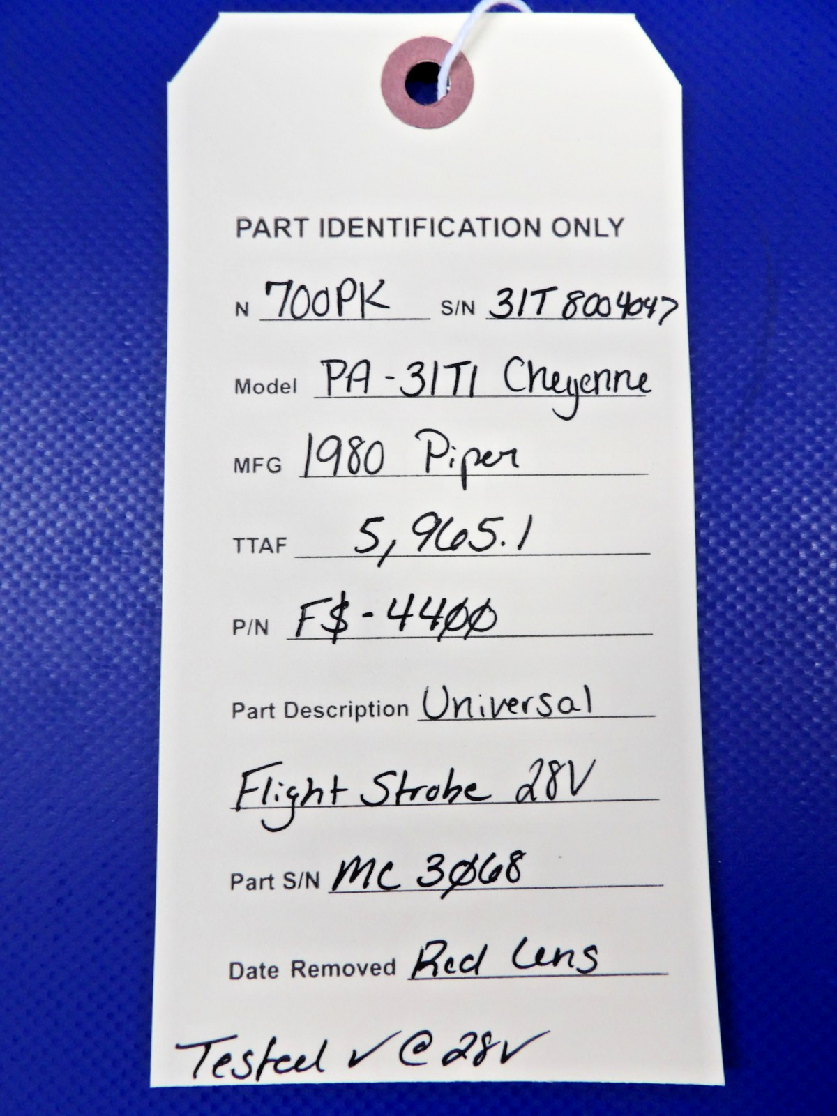 Piper Cheyenne Universal Flight Strobe 28V P/N FS-4400 TESTED (0626-1316)10