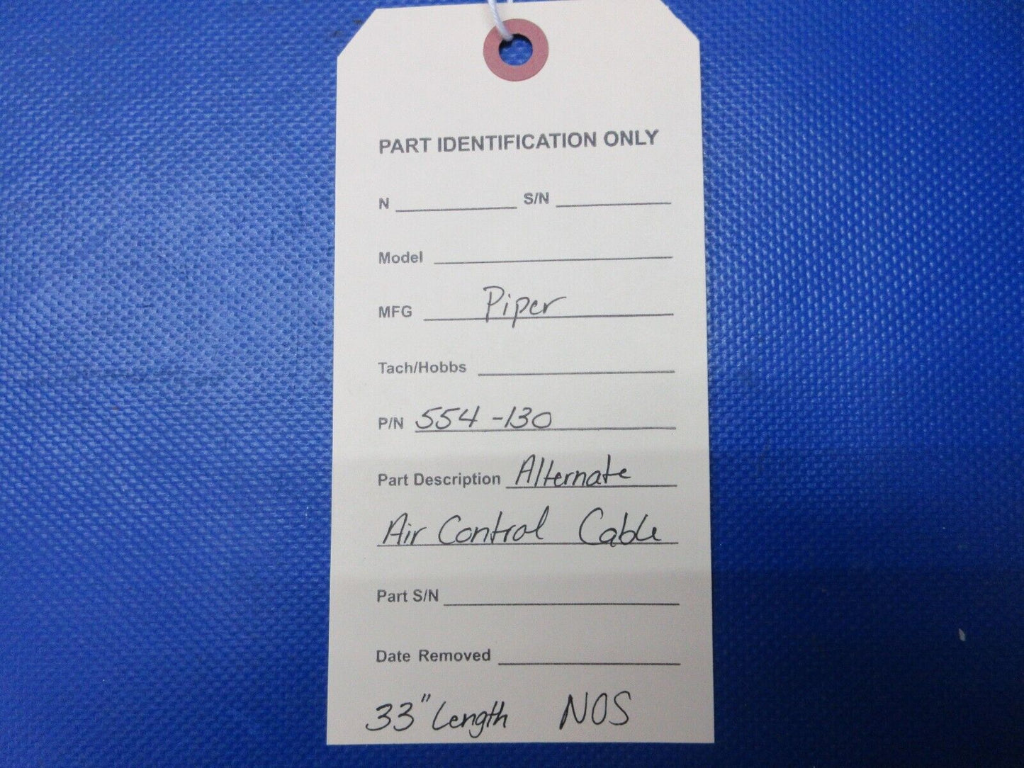 Piper Alternate Air Control Cable P/N 554-130 NOS (1024-1383)