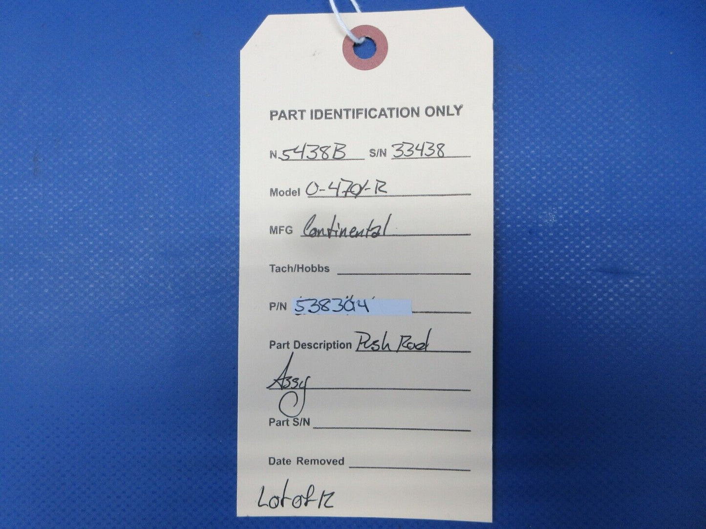 Continental O-470 Push Rod Assy P/N 538304 LOT OF 12 (0924-1267)