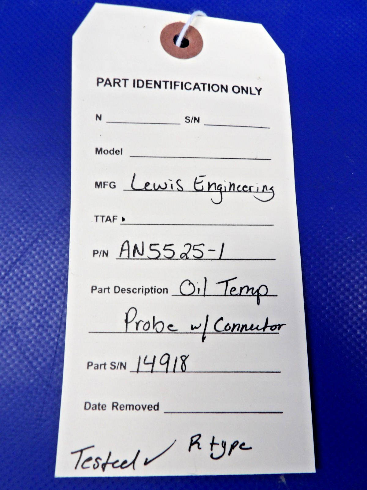 Lewis Engineering Oil Temp Probe w/ Connector P/N AN5525-1 TESTED (0626-1292)10