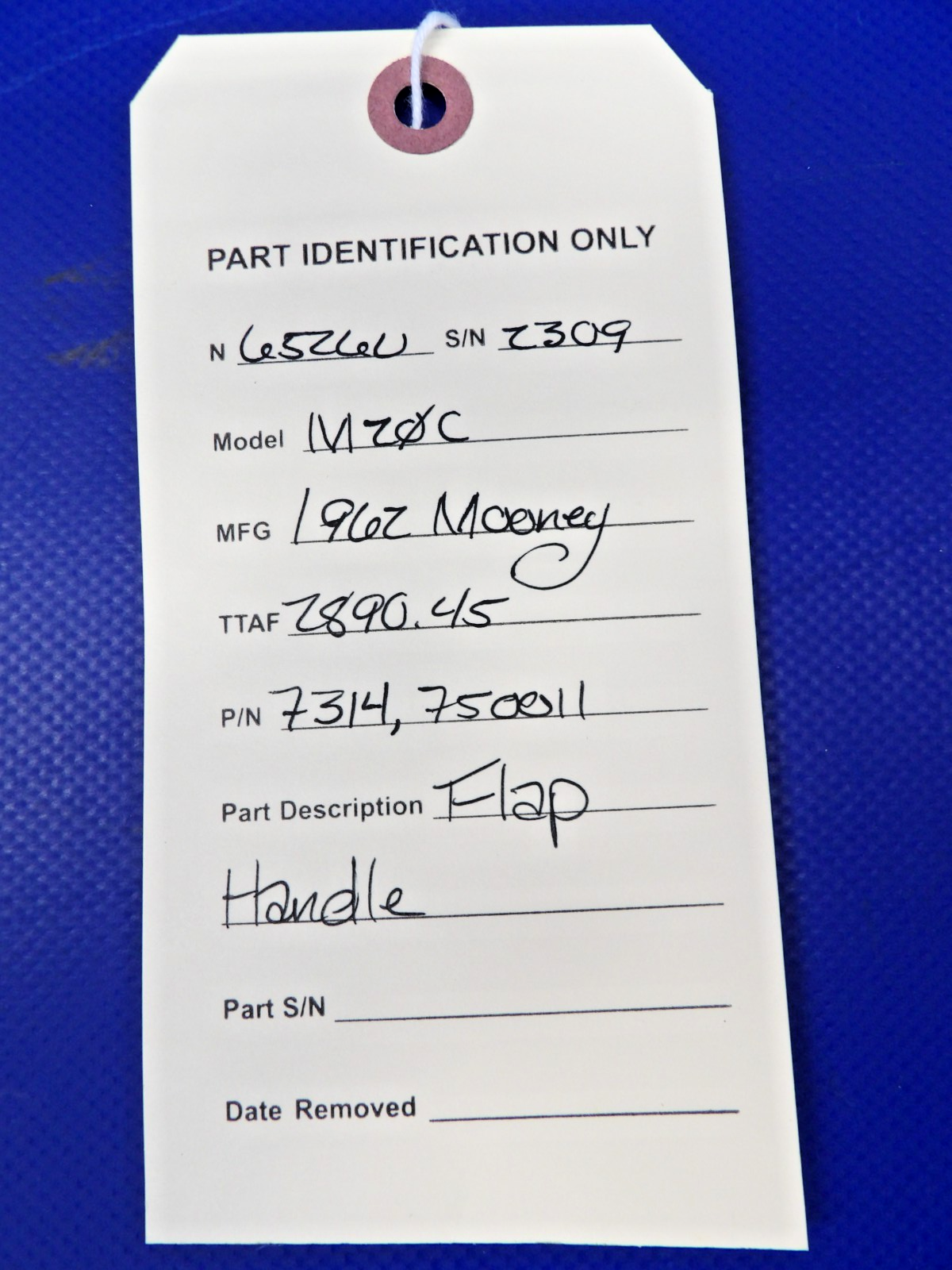Mooney M20 / M20C Flap Handle P/N 7314 (0426-1444)10