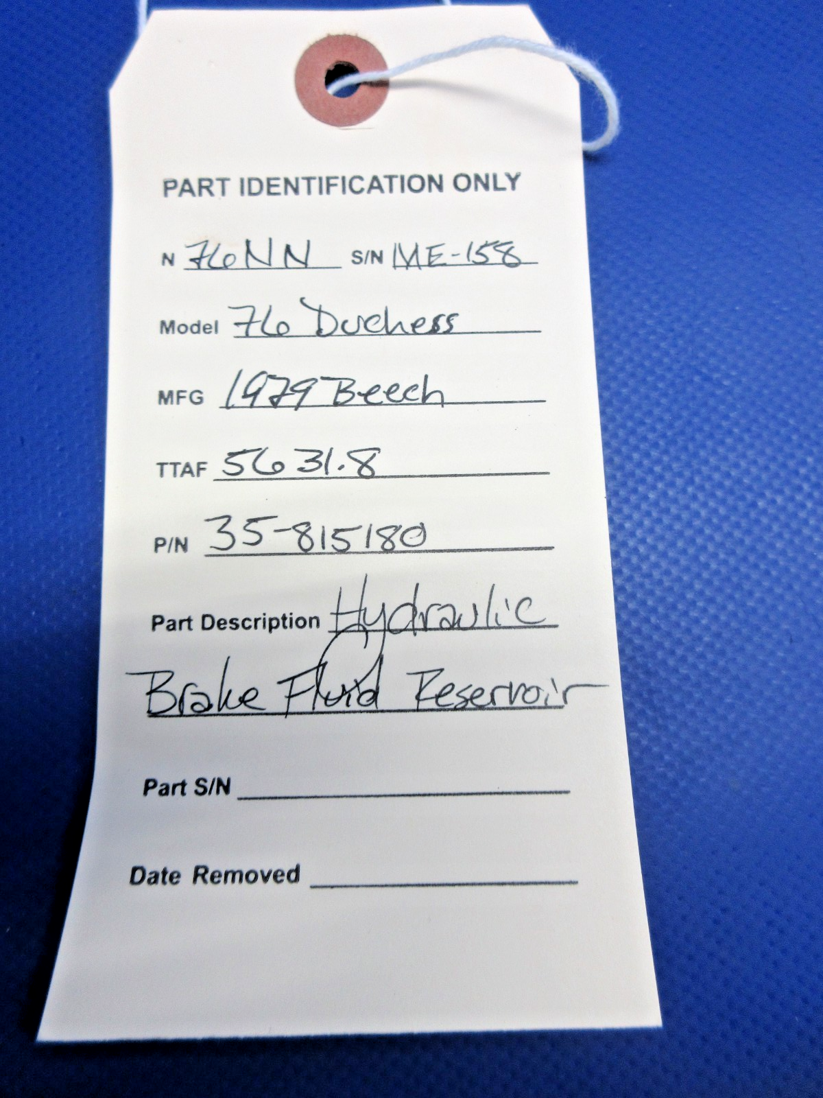 Beech 76 Duchess Hydraulic Brake Fluid Reservoir P/N 35-815180 (0526-860)14