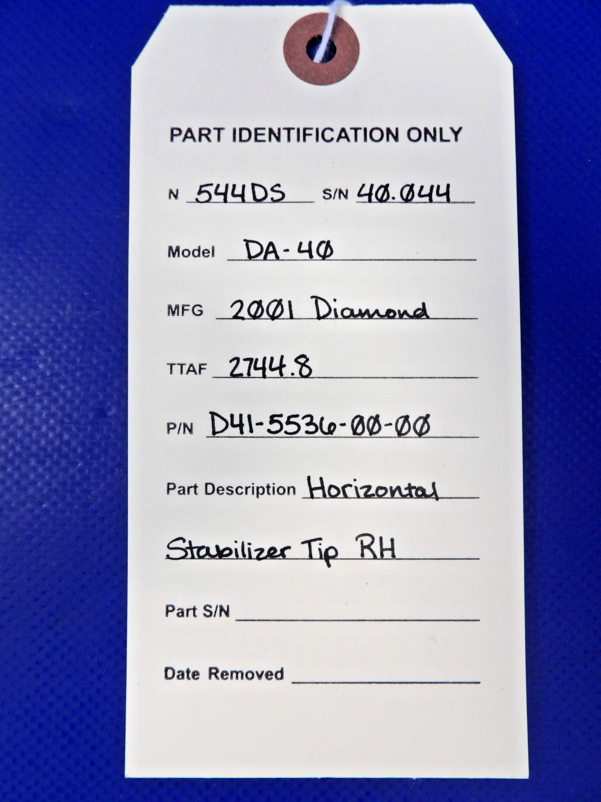 Diamond DA-40 Horizontal Stabilizer Tip RH P/N D41-5536-00-00 (0826-1220)9