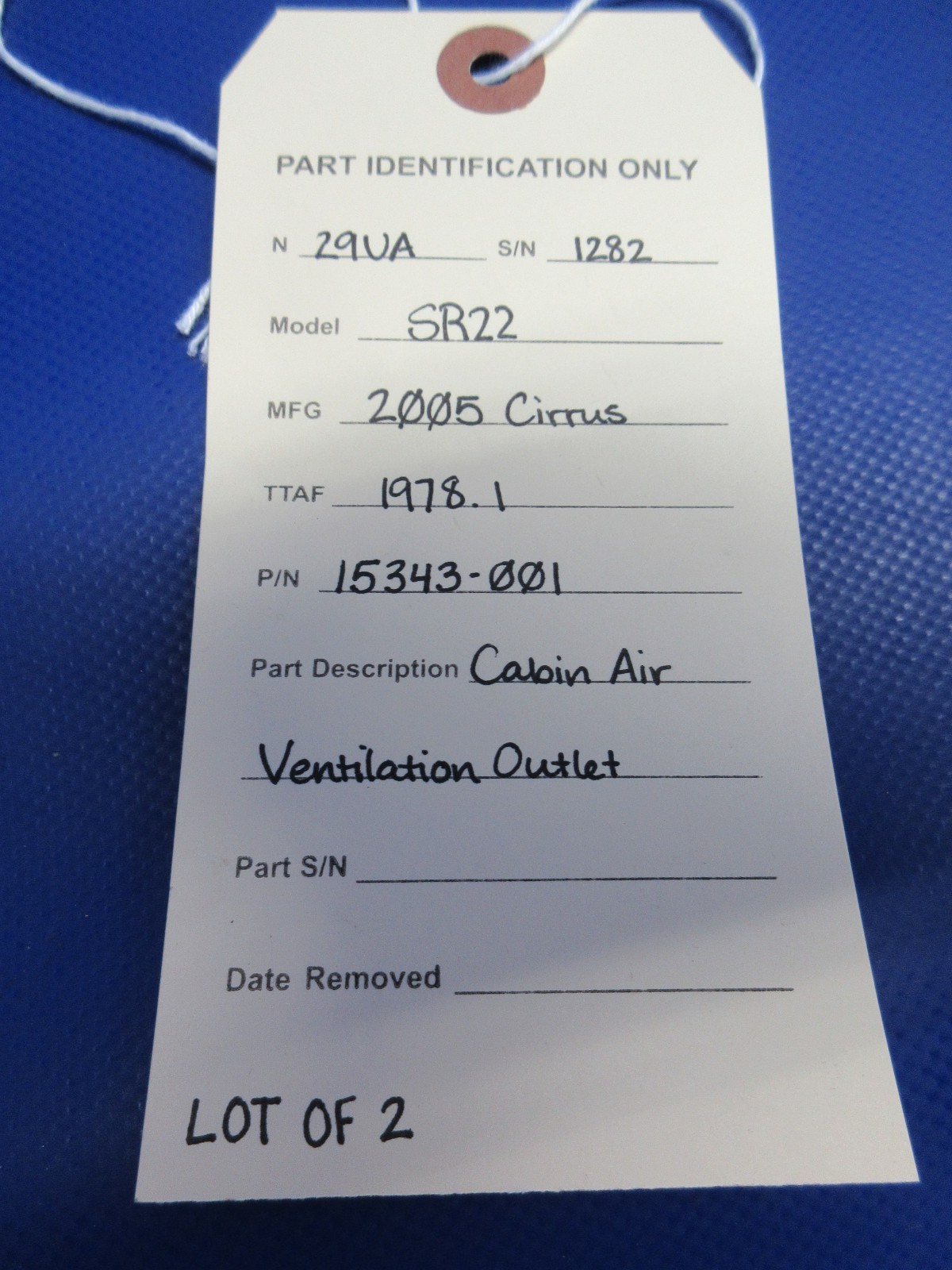 Cirrus SR22 Cabin Air Ventilation Outlet P/N 15343-001 LOT OF 2 (0926-854)10