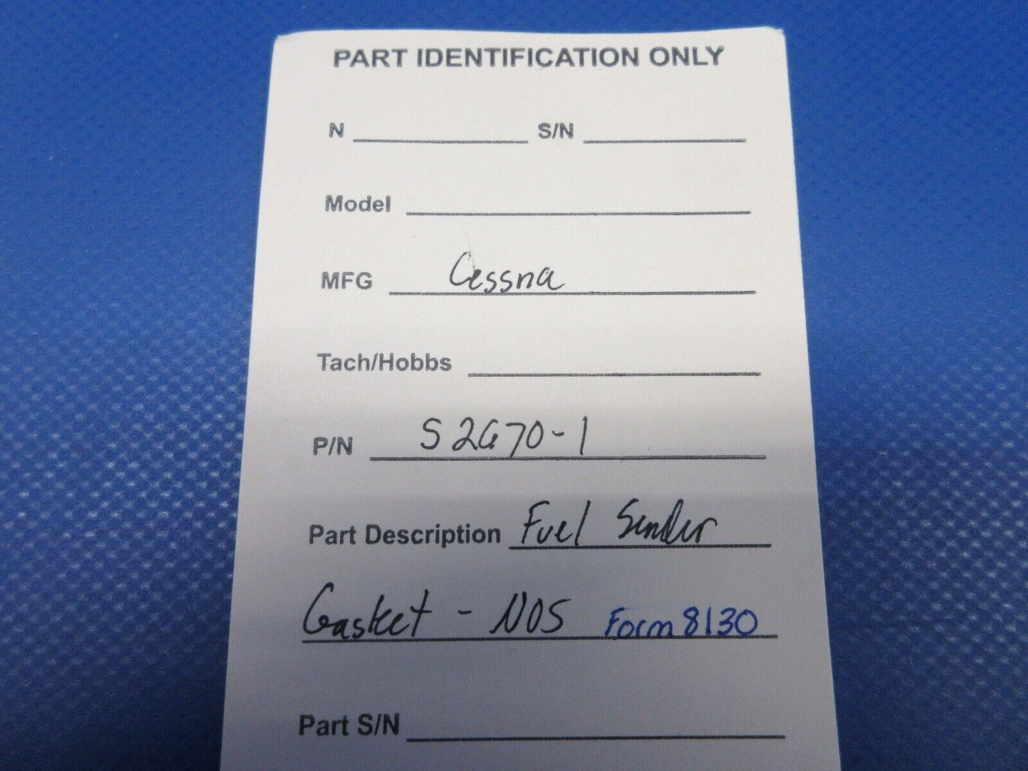 Cessna Fuel Sender Gasket P/N S2670-1 NOS w/8130 (0424-1215)