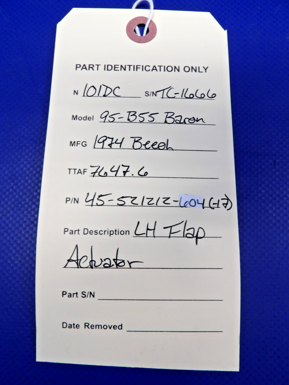 Beech 95-B55 Baron LH Flap Actuator P/N 45-521212-604 (0526-1286)11
