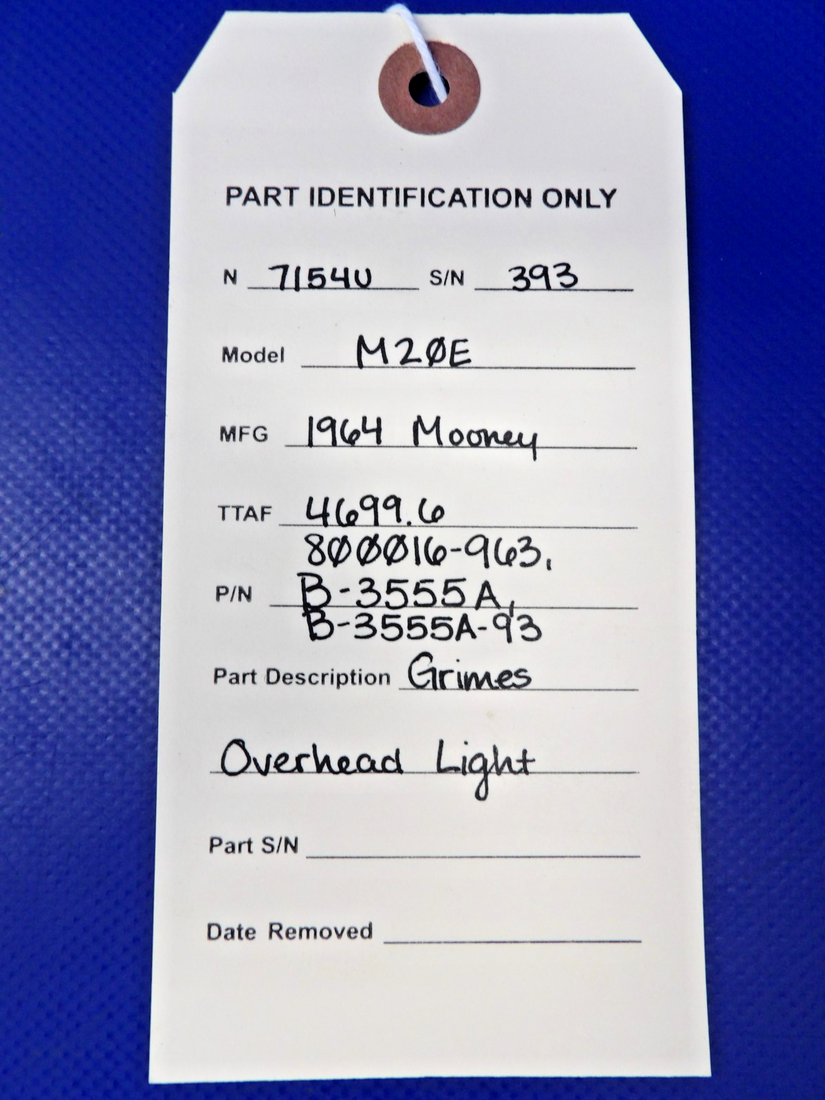 Mooney M20 / M20E Grimes Overhead Light P/N B-3555A (0826-1325)10