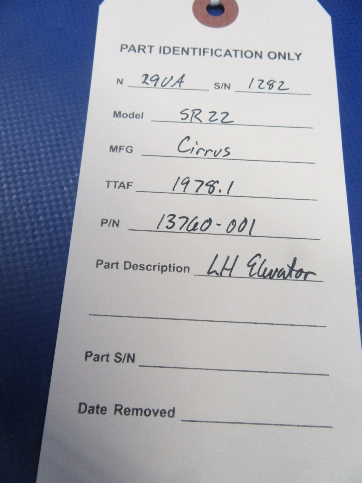 Cirrus SR22 LH Elevator P/N 13760-001 (0826-09)13
