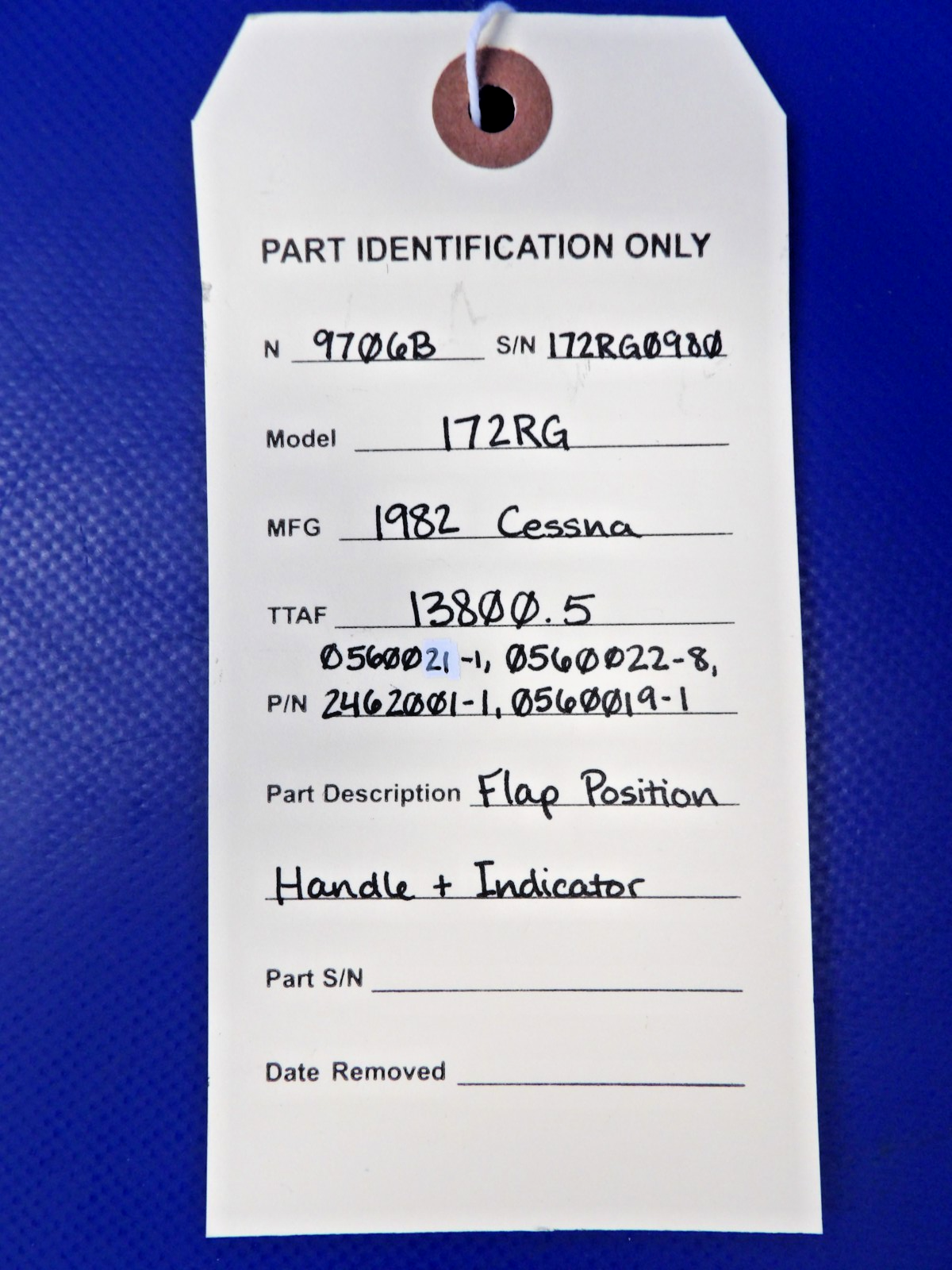 Cessna 172 / 172RG Flap Position Handle & Indicator P/N 2462001-1 (0826-1252)10