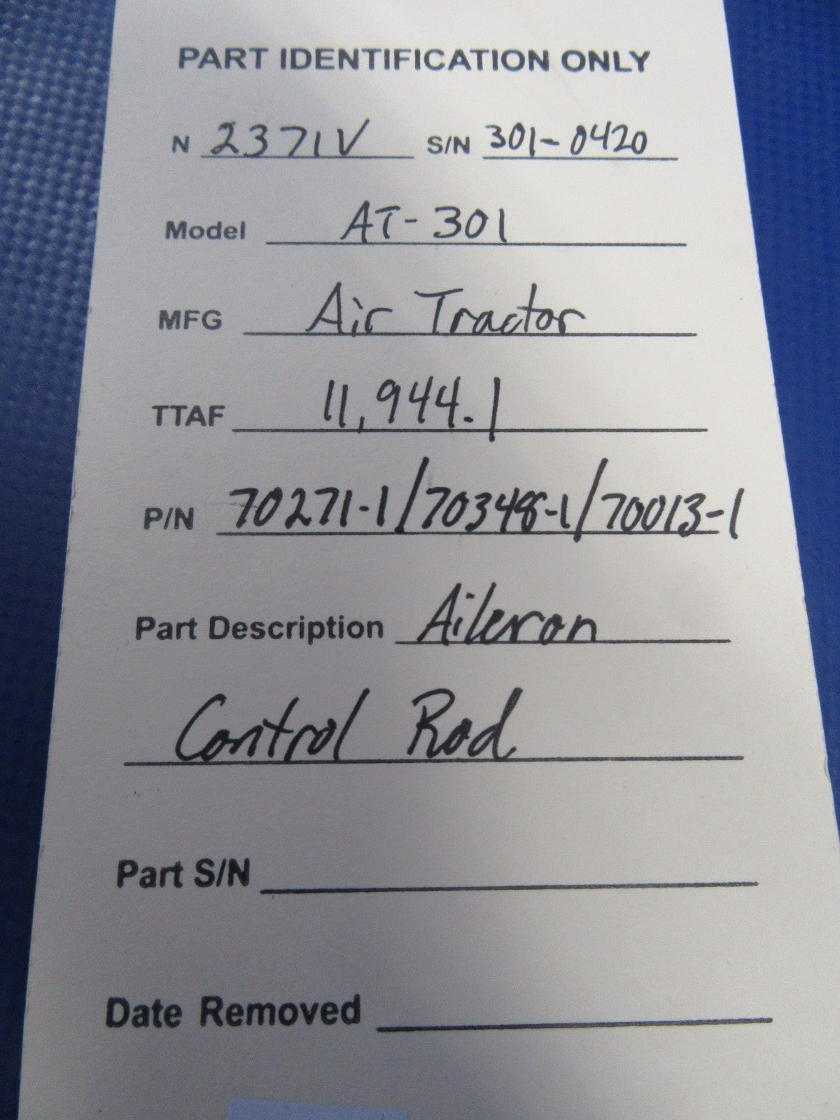Air Tractor AT-301 Aileron Control Rod P/N 70271-1 (0526-14)7