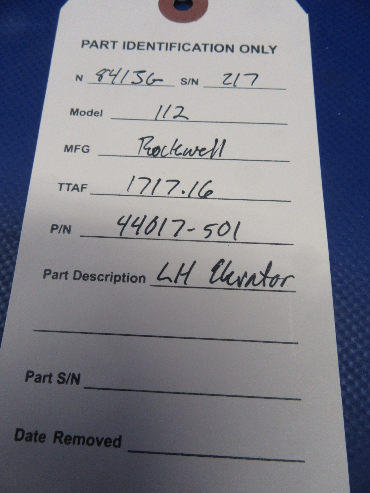 Rockwell Commander 112 LH Elevator P/N 44017-501 (0726-04)9