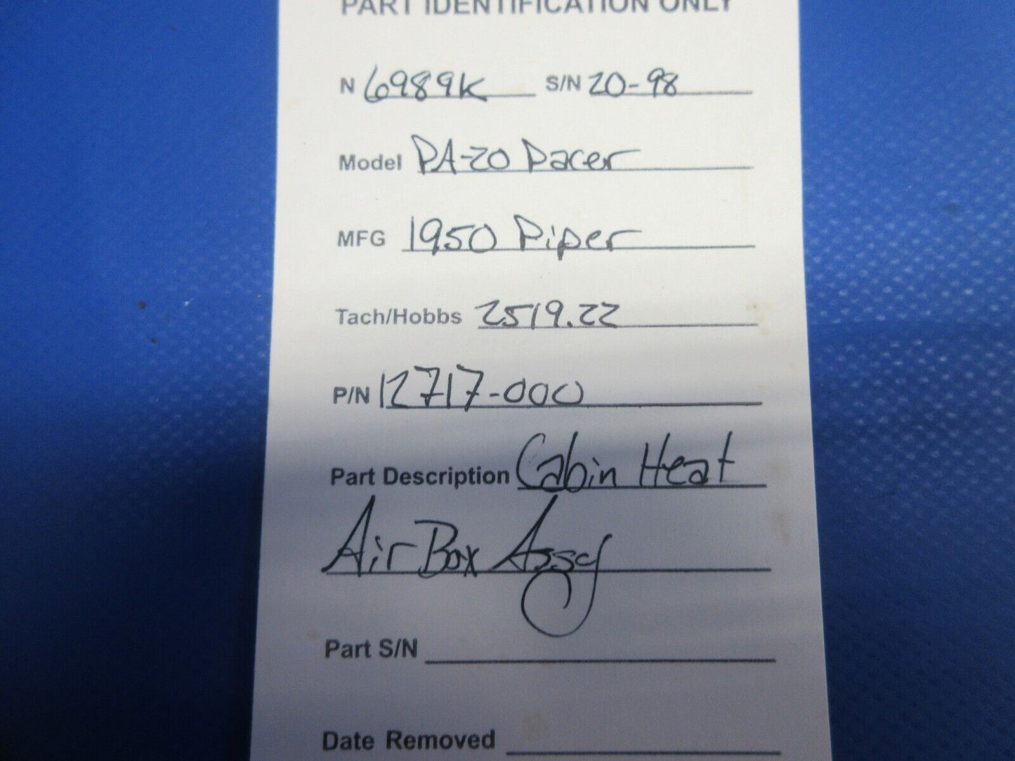 Piper PA-20 Pacer Cabin Heat Air Box P/N 12717-000 (1024-744)