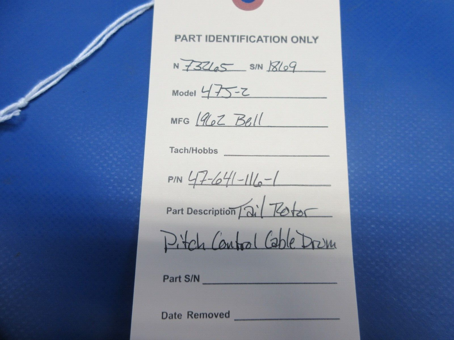 Bell 47J-2 Tail Rotor Pitch Control Cable Drum P/N 47-641-116-1 (1124-874)