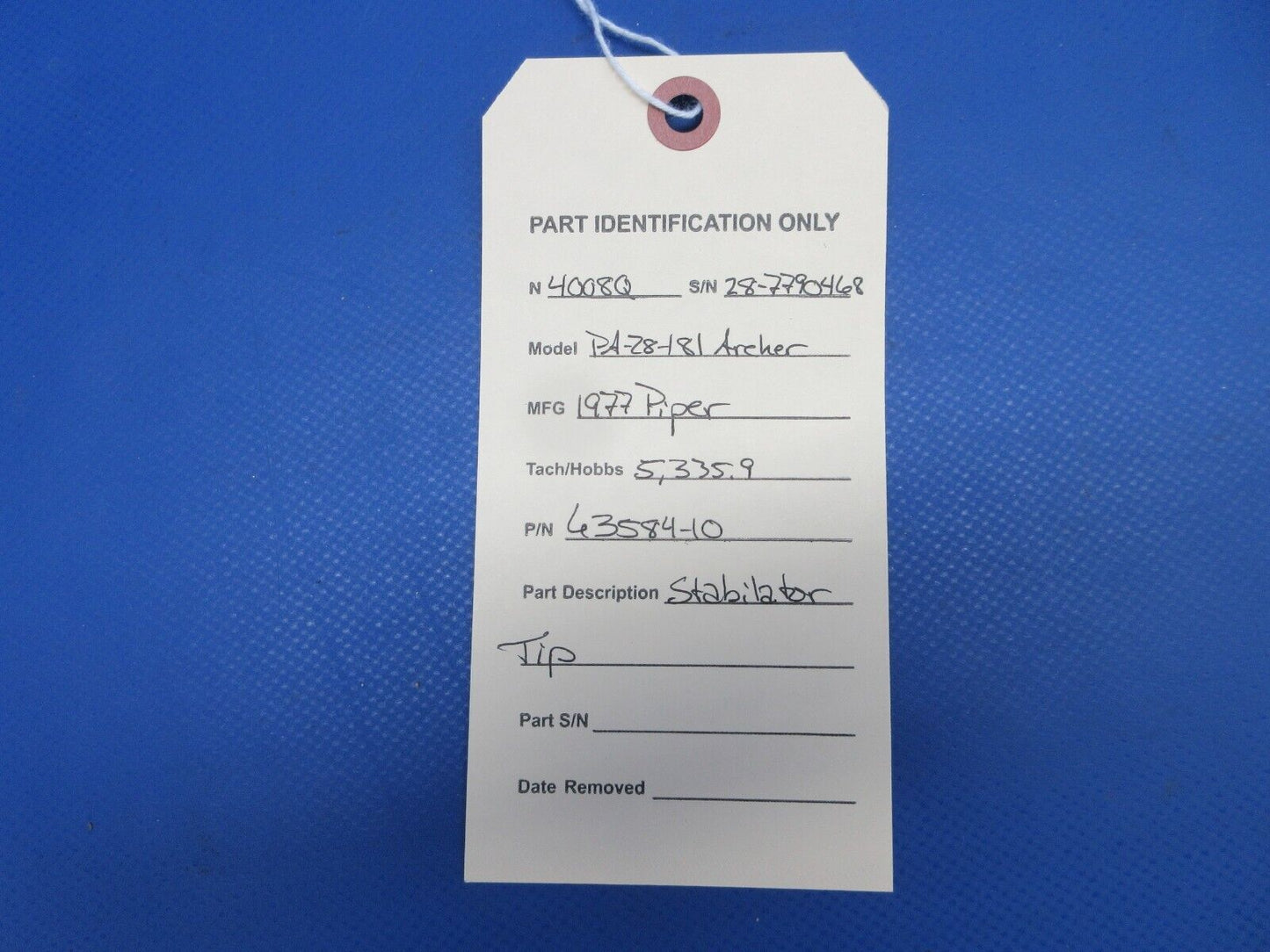 Piper PA-28-181 Archer Stabilator Tip P/N 63584-10 (0624-2055)