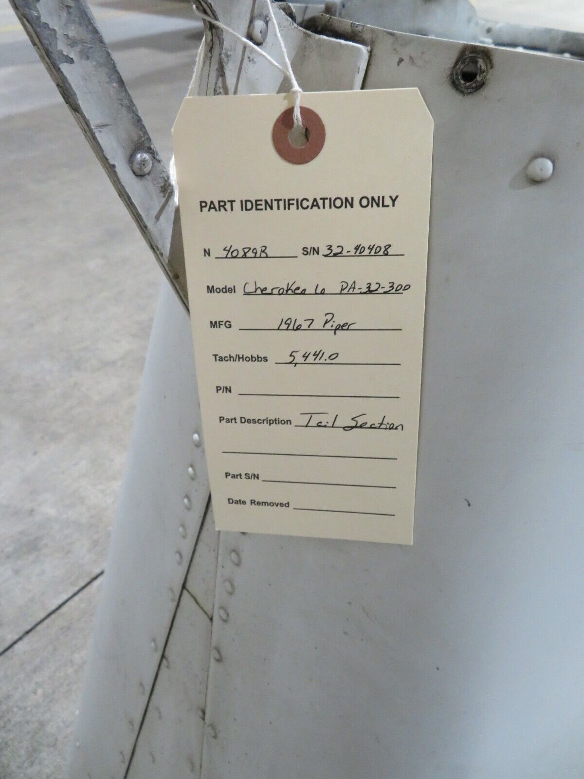 1967 Piper PA-32-300 Fuselage Tail Section (1121-118)