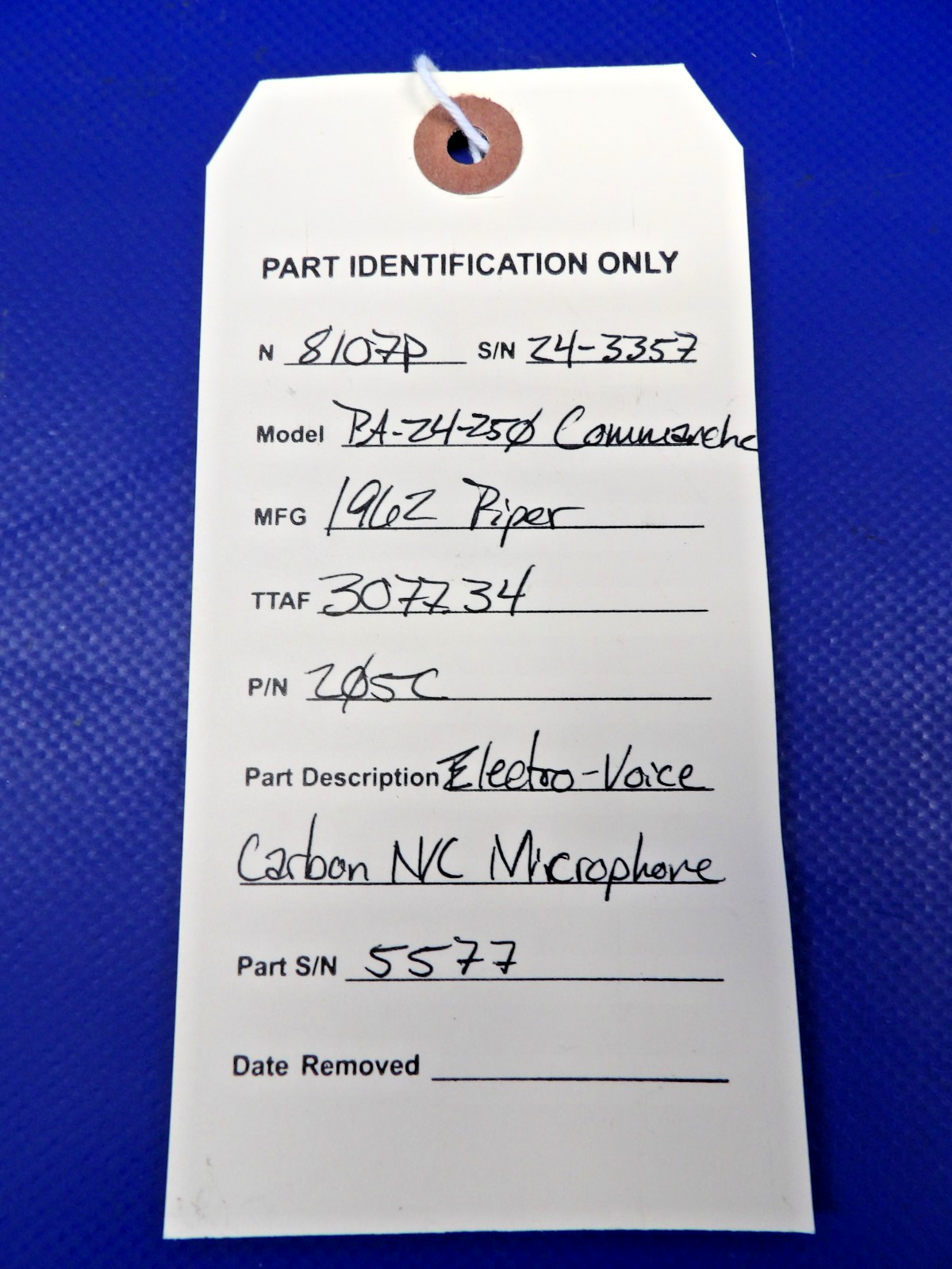 Piper Comanche Electro-Voice Carbon N/C Microphone P/N 205C (0526-1219)11