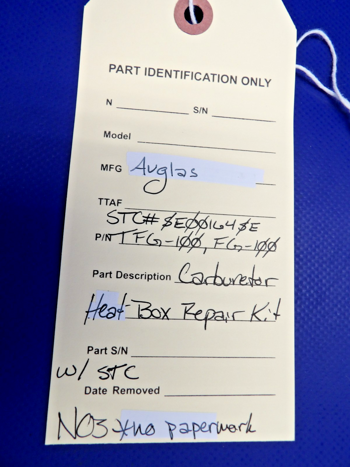 Avglas Carburetor Heat Box Repair Kit w/ STC P/N TFG-100 NOS (0426-1220)15