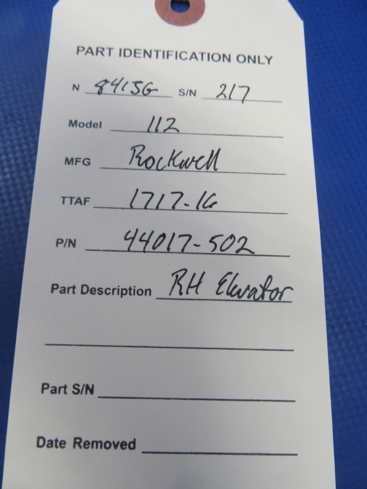 Rockwell Commander 112 RH Elevator P/N 44017-502 (0726-02)12