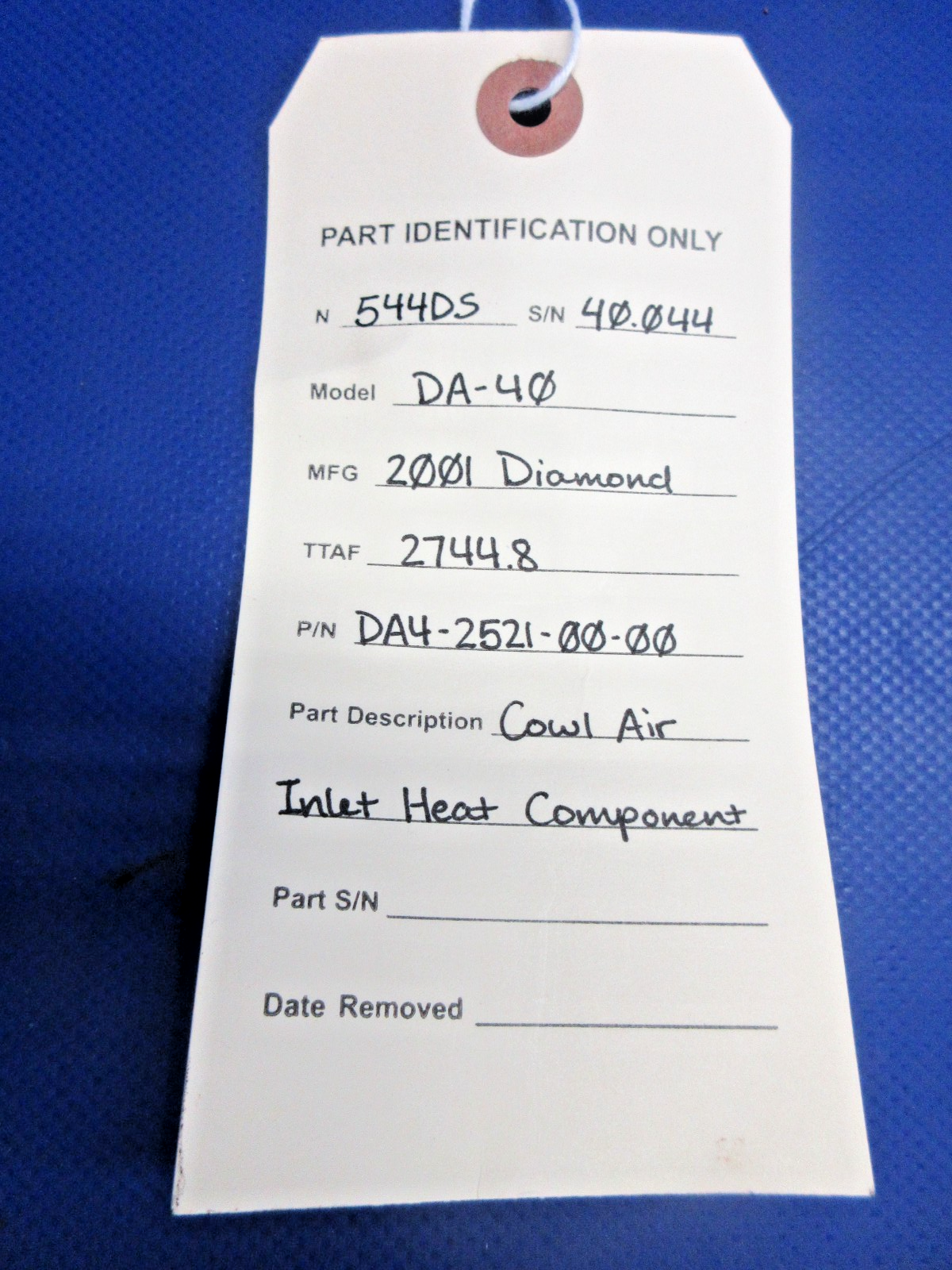 Diamond DA-40 Cowl Air Inlet Heat Component P/N D41-2146-10-00 (0826-810)8