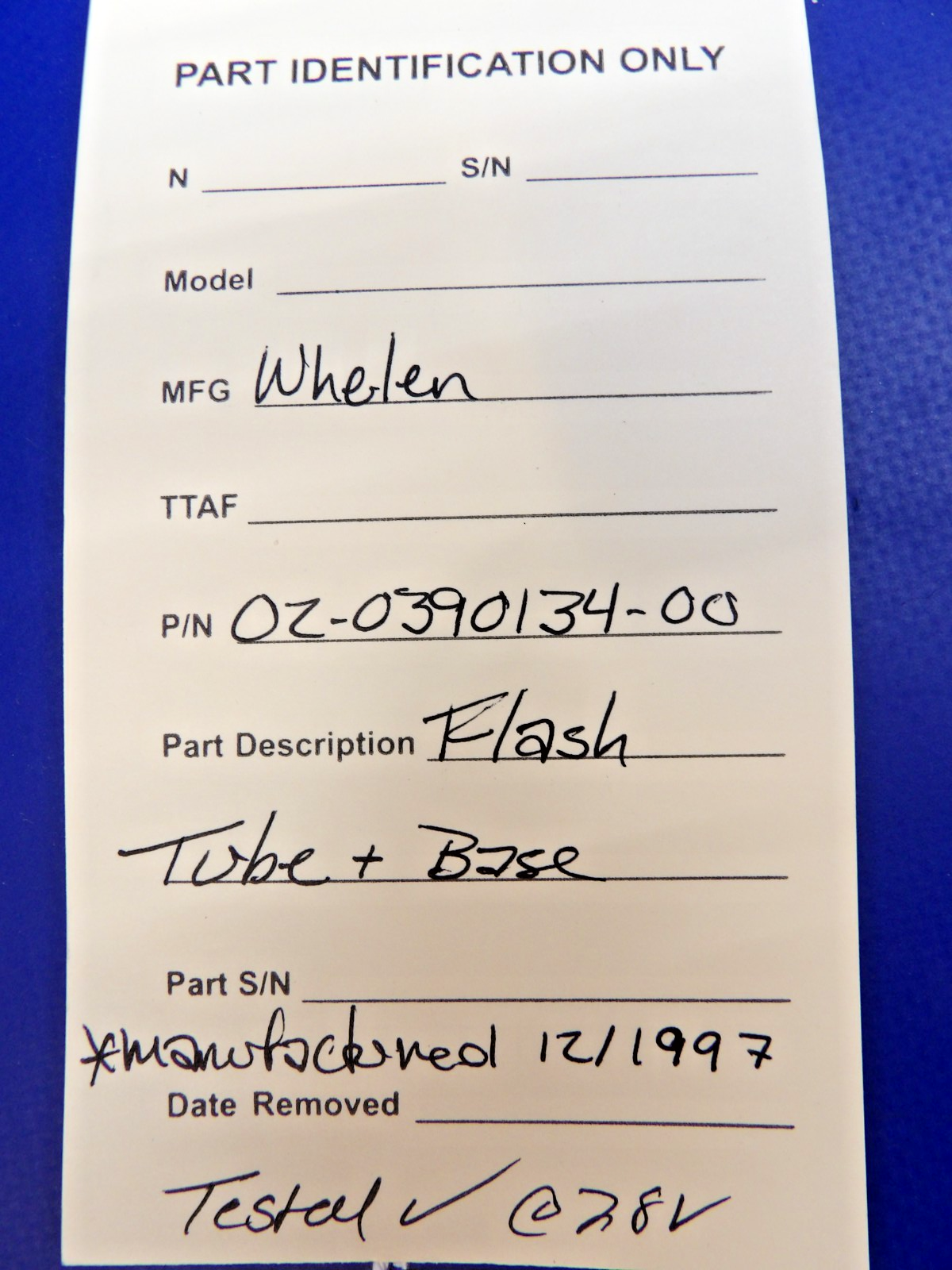 Whelen Flash Tube & Base P/N 02-0390134-00 TESTED (0426-1336)10