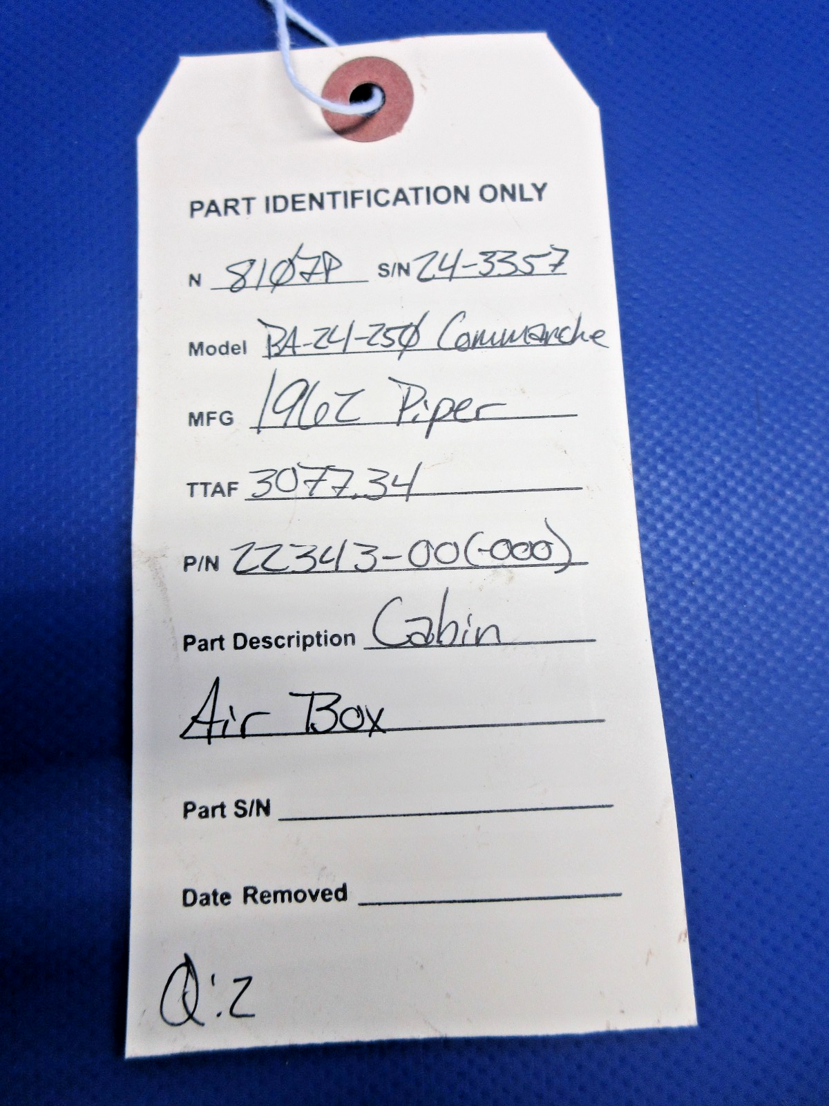 Piper PA-24-250 Comanche Cabin Air Box P/N 22343-00 (0526-780)7