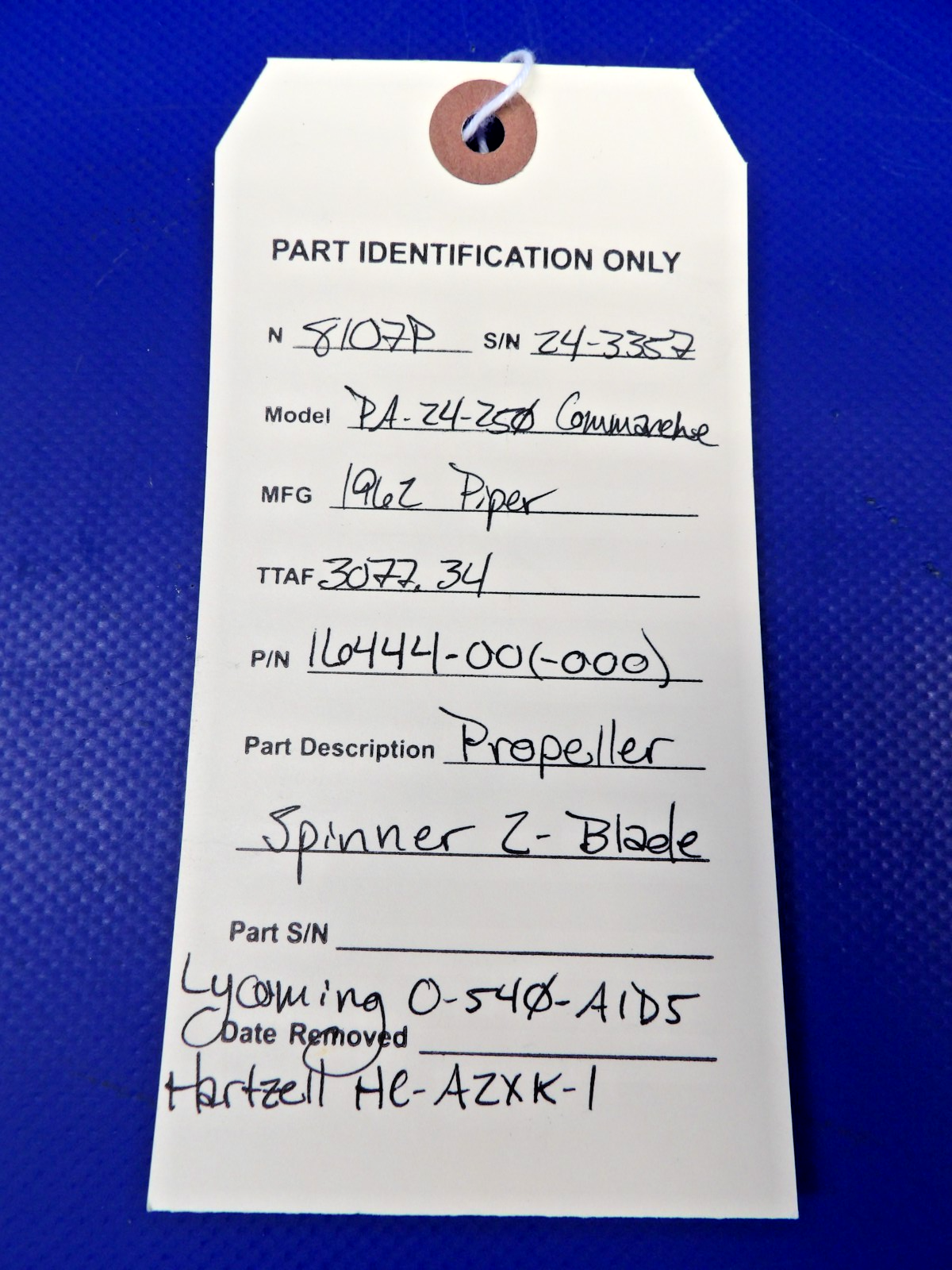 Piper PA-24-250 Comanche Propeller Spinner 2-Blade P/N 16444-00 (0526-2023)13