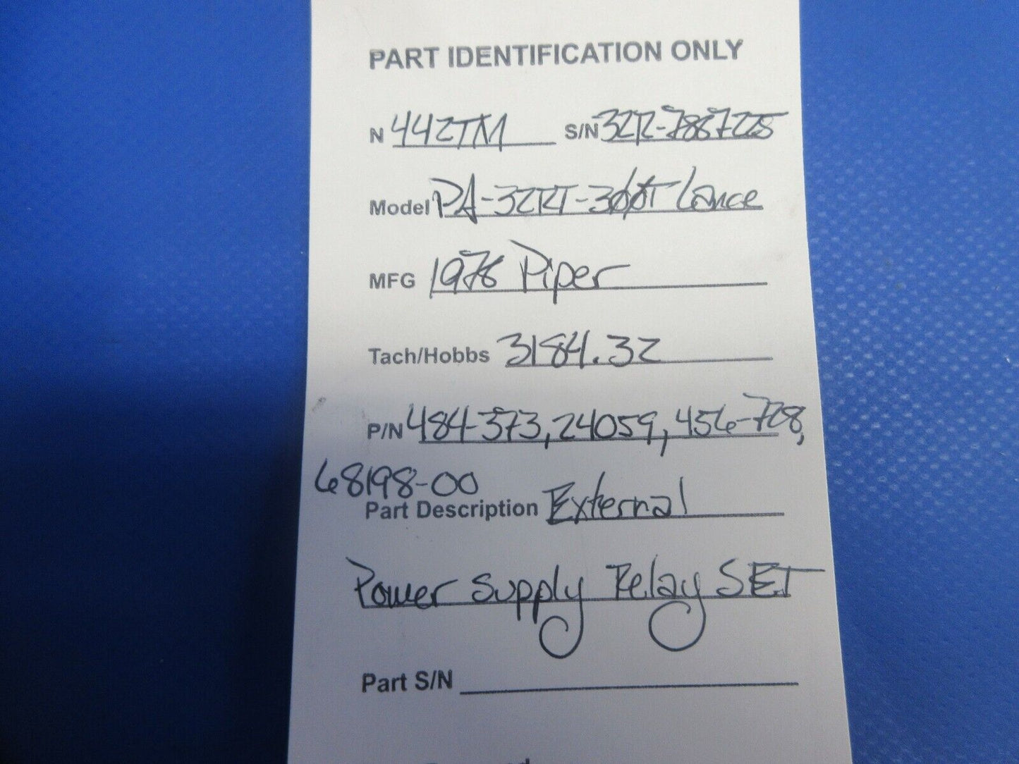 Piper PA-32RT-300T Lance II External Power Supply Relay Set 484-373 (0924-900)