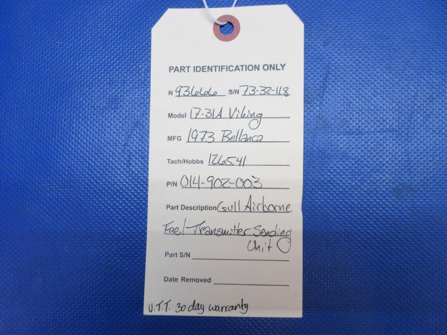 Gull Airborne Fuel Transmitter Sending Unit P/N 014-902-003 WARRANTY (1024-1210)