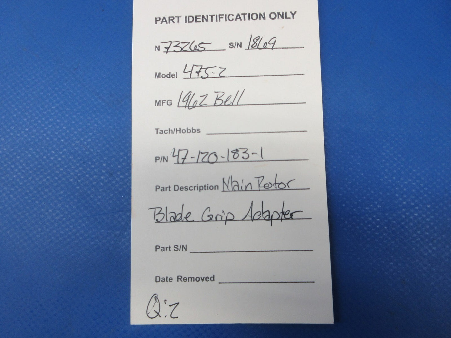 Bell 47J-2 Helicopter Main Rotor Blade Grip Adapter P/N 47-120-183-1 (1124-1362)6