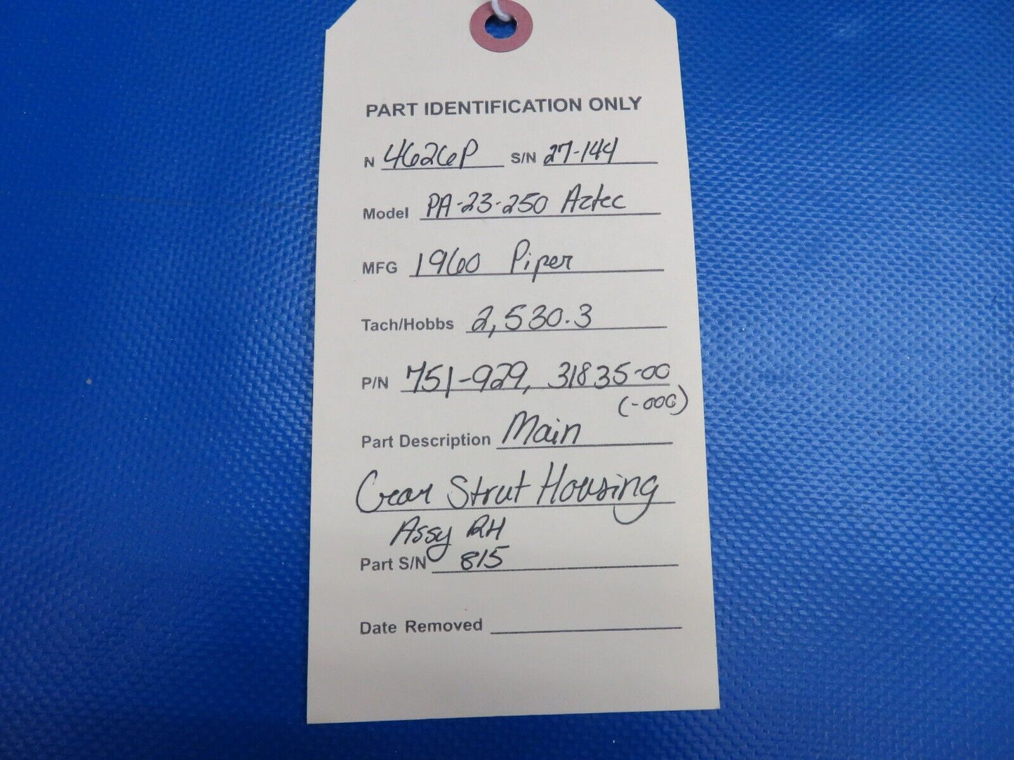 Piper PA-23-250 Aztec RH Main Gear Strut Housing 751-929, 31835-00 (0824-1772)
