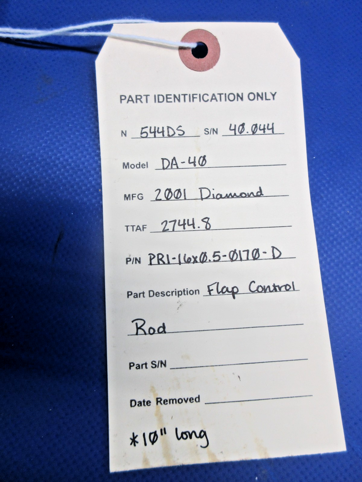 Diamond DA-40 Flap Control Rod P/N PRI-16X0.5-0170-D (0726-872)10