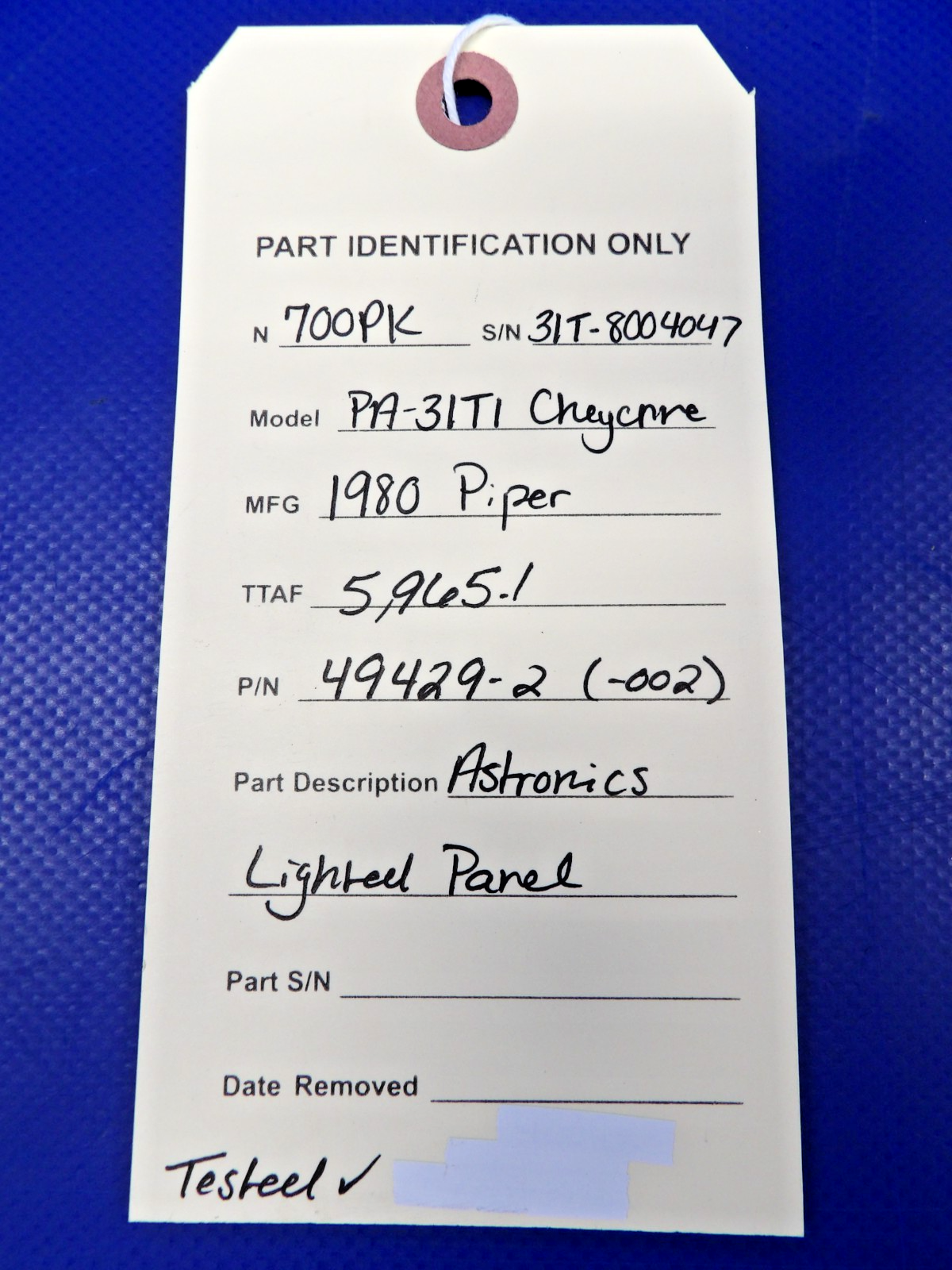 Piper PA-31T1 Cheyenne Astronics Lighted Panel P/N 49429-2 TESTED (0526-1357)11