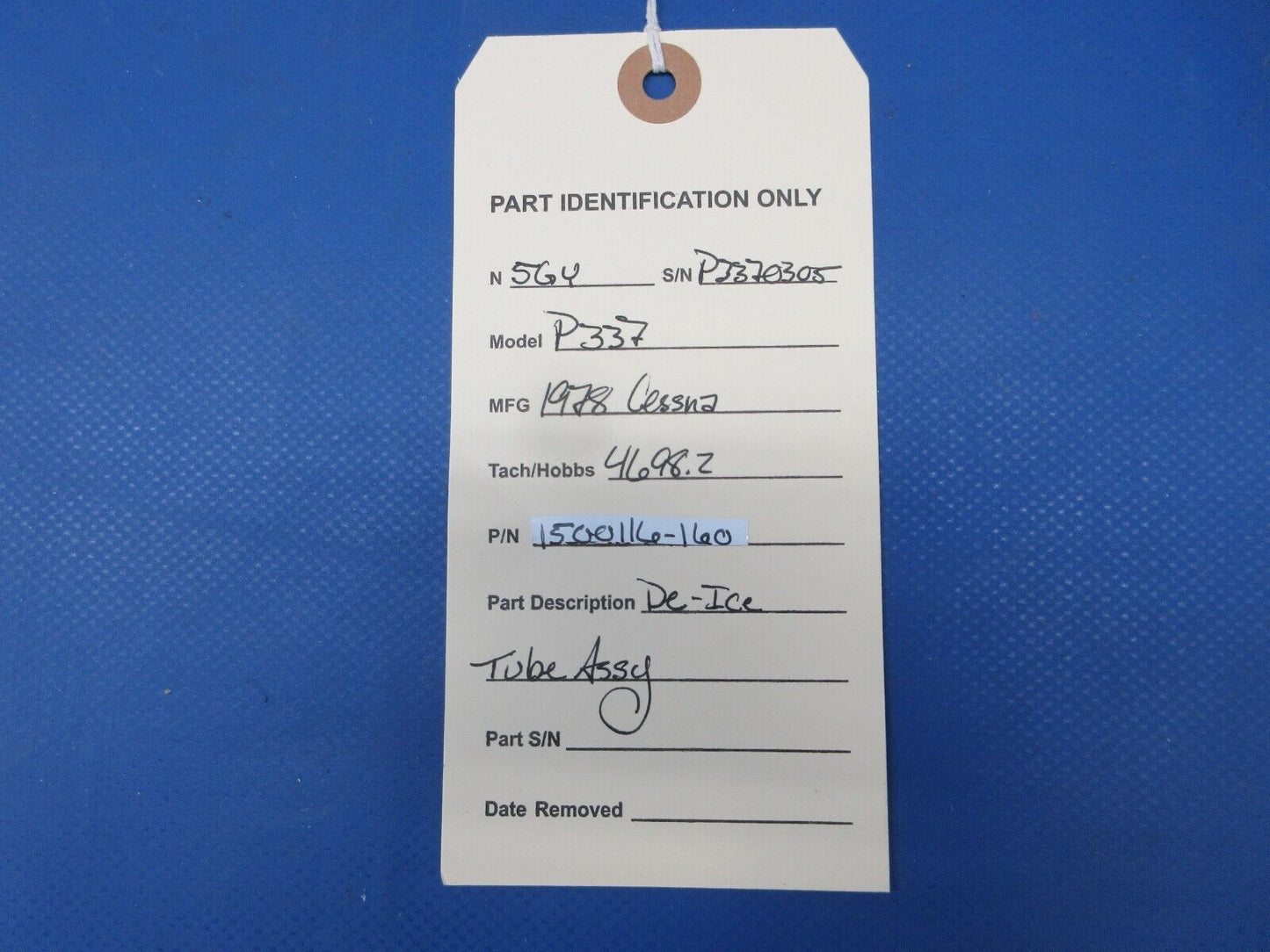 Cessna 337 / P337H Skymaster De-Ice Tube Assy P/N 1500116-160 (0724-2025)