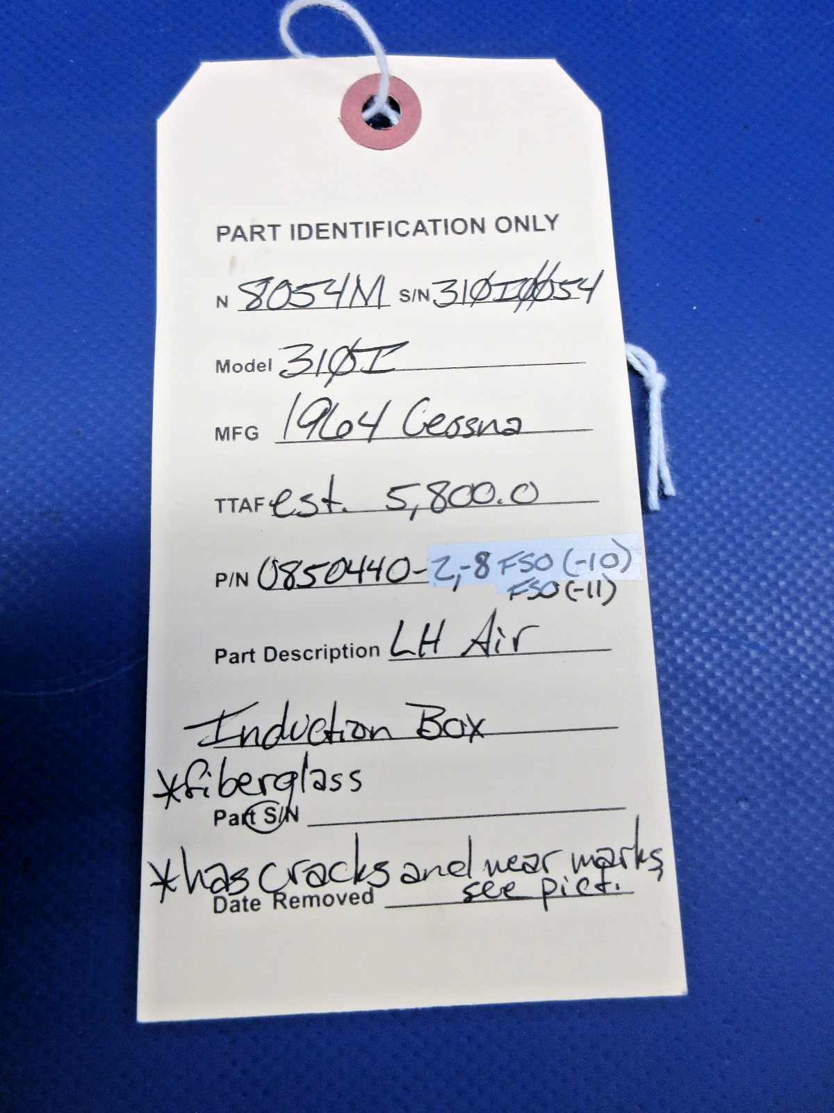 Cessna 310 / 310I LH Air Induction Box P/N 0850440-2 (0326-2013)13