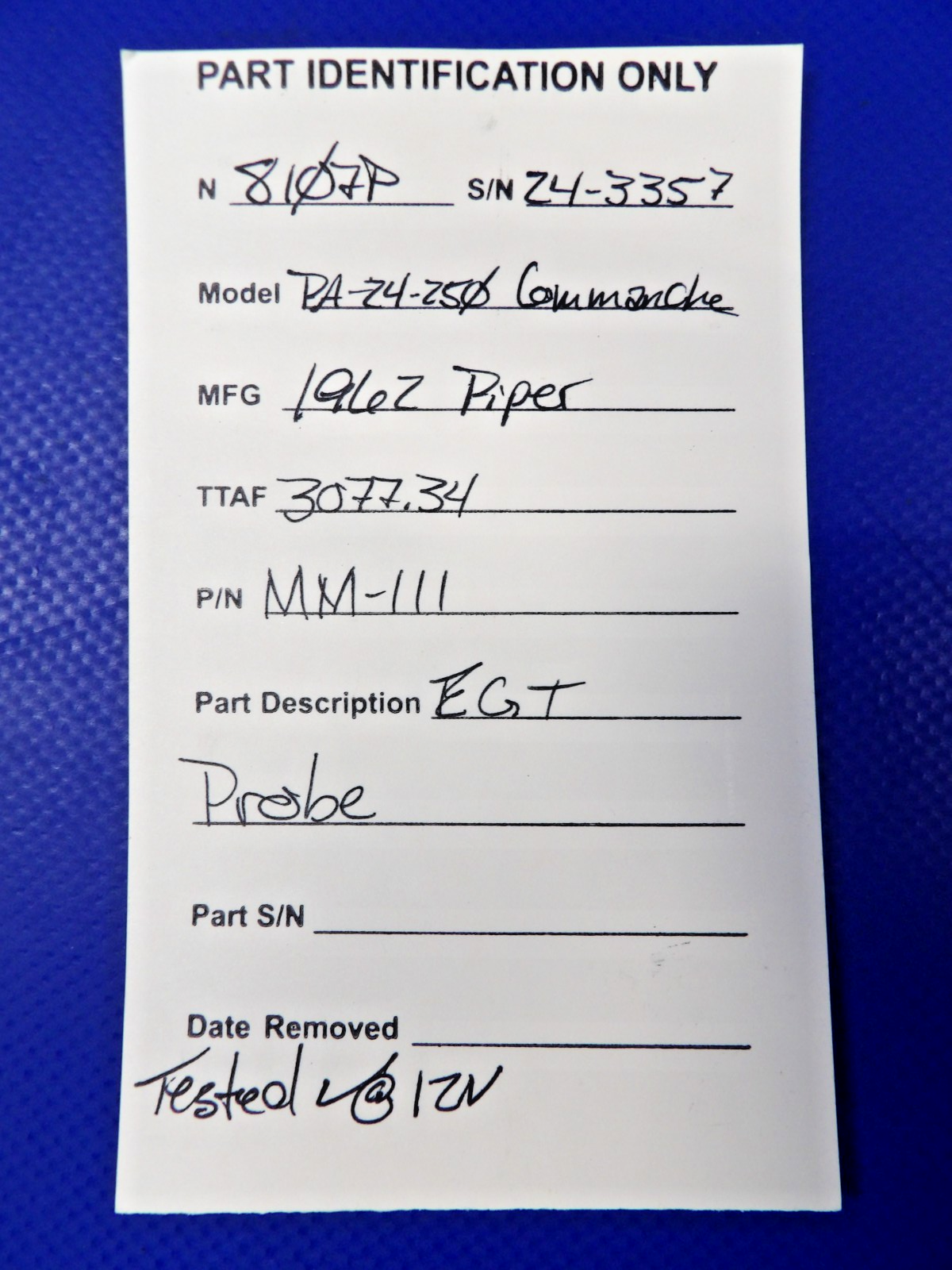 Piper PA-24-250 Comanche EGT Probe P/N MM-111 TESTED (0626-1243)8