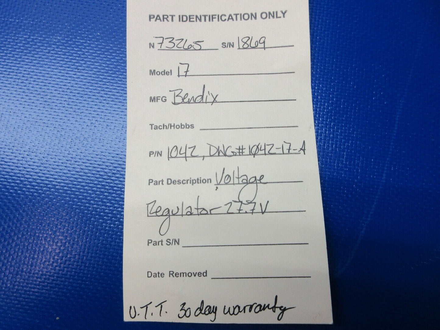 Bell 47J-2 Helicopter Voltage Regulator 27.7v P/N 1042 WARRANTY (1224-1290)