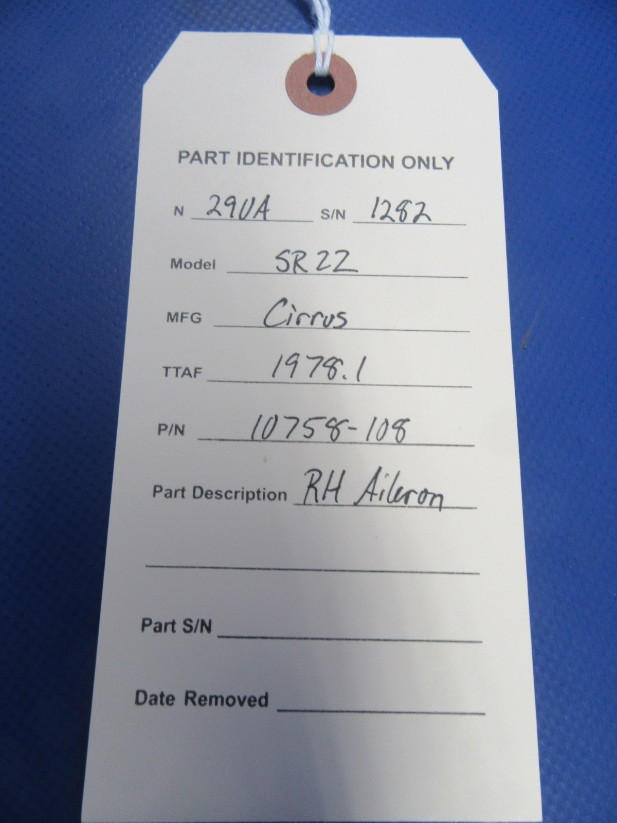 Cirrus SR22 RH Aileron P/N 10758-108 (0826-07)10