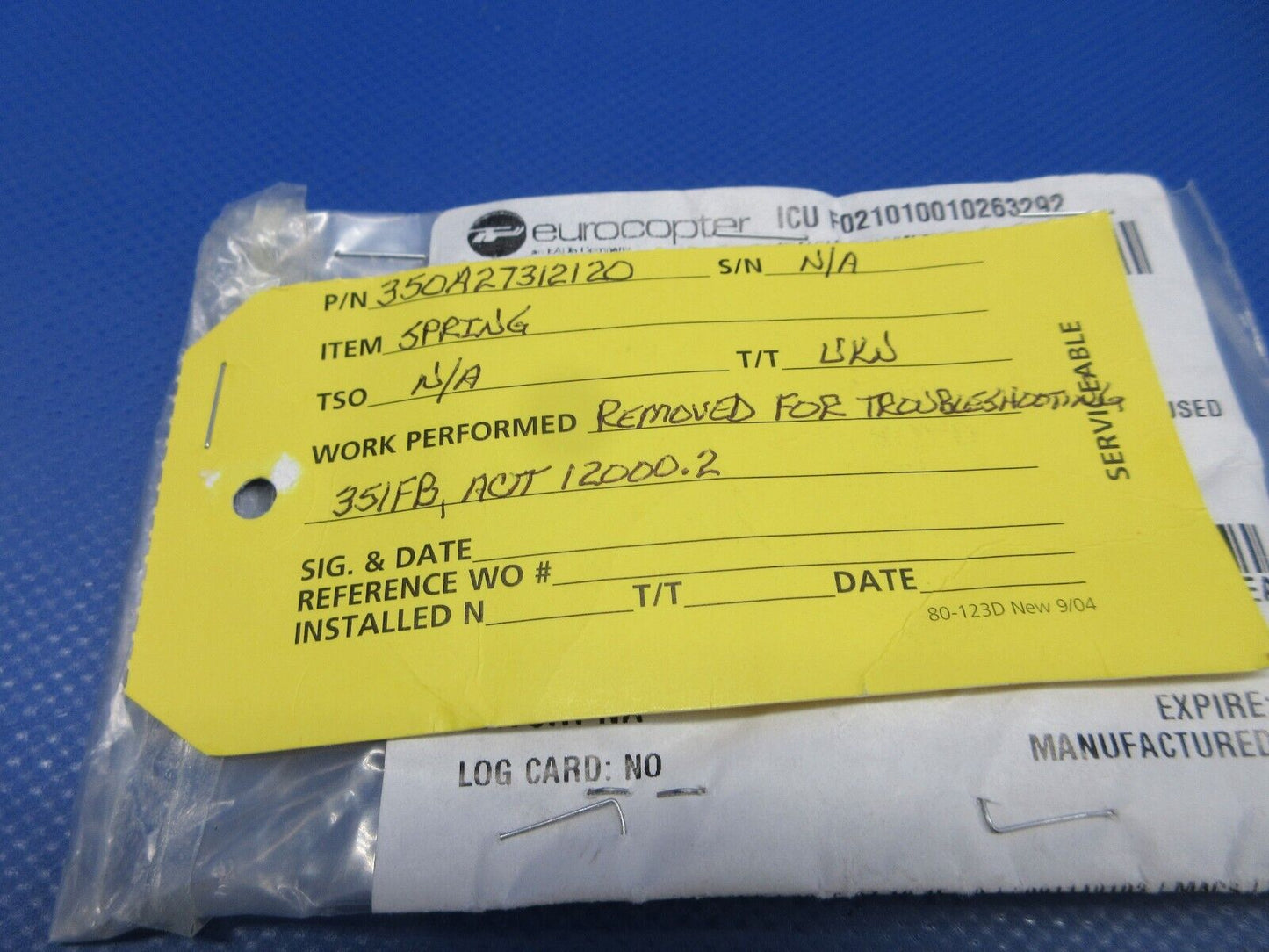 Eurocopter Spring P/N 350A27312120 (0324-741)