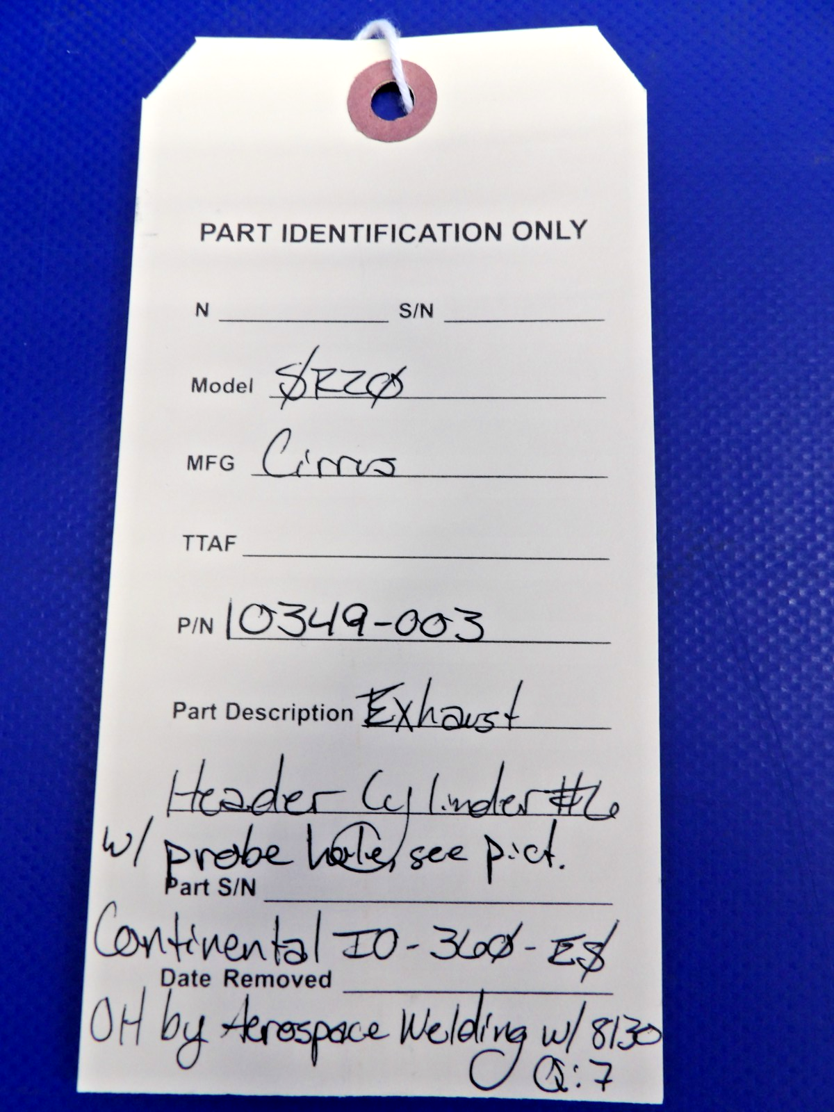 Cirrus SR20 Exhaust Header Cylinder #6 w/ 8130 10349-003 OVERHAULED (0426-1368)13