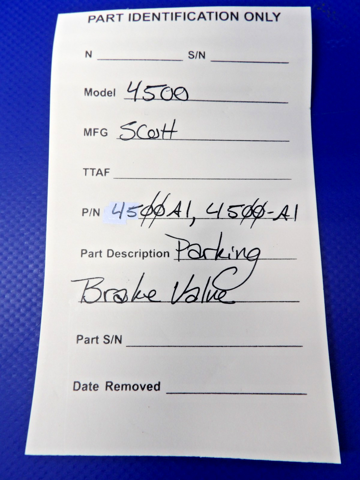 Scott 4500 Parking Brake Valve P/N 4500A1 (0426-1453)12