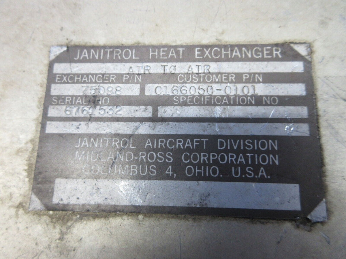 Cessna 337 / P337H Skymaster Janitrol Heat Exchanger P/N 75D98 (07241