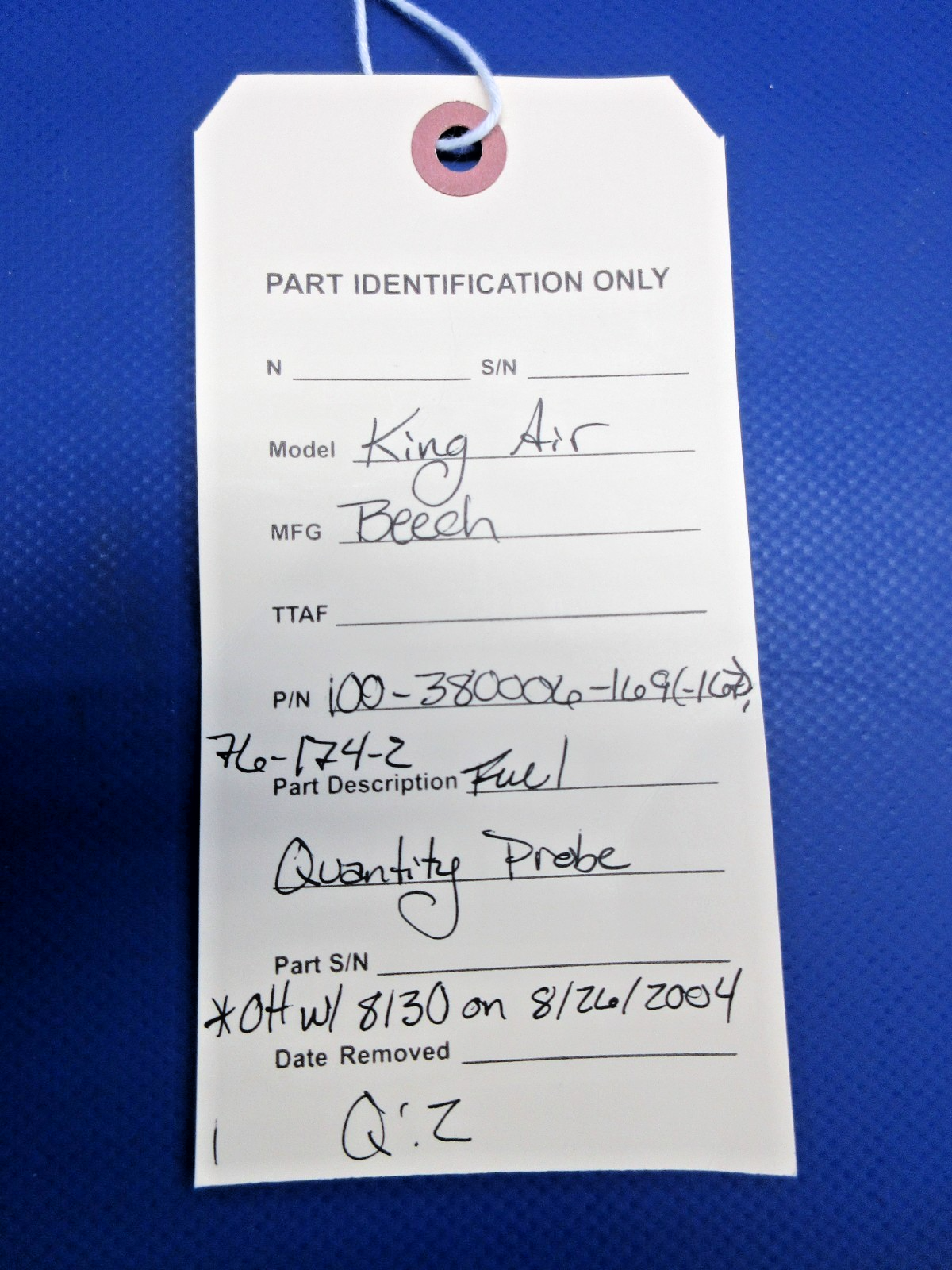 Beech King Air Fuel Quantity Probe w/8130 P/N 100-38006-169 OH (0326-714)11