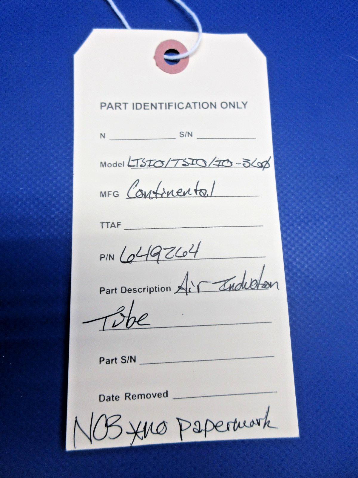Continental LTSIO / TSIO Air Induction Tube P/N 649264 NOS (0326-775)10