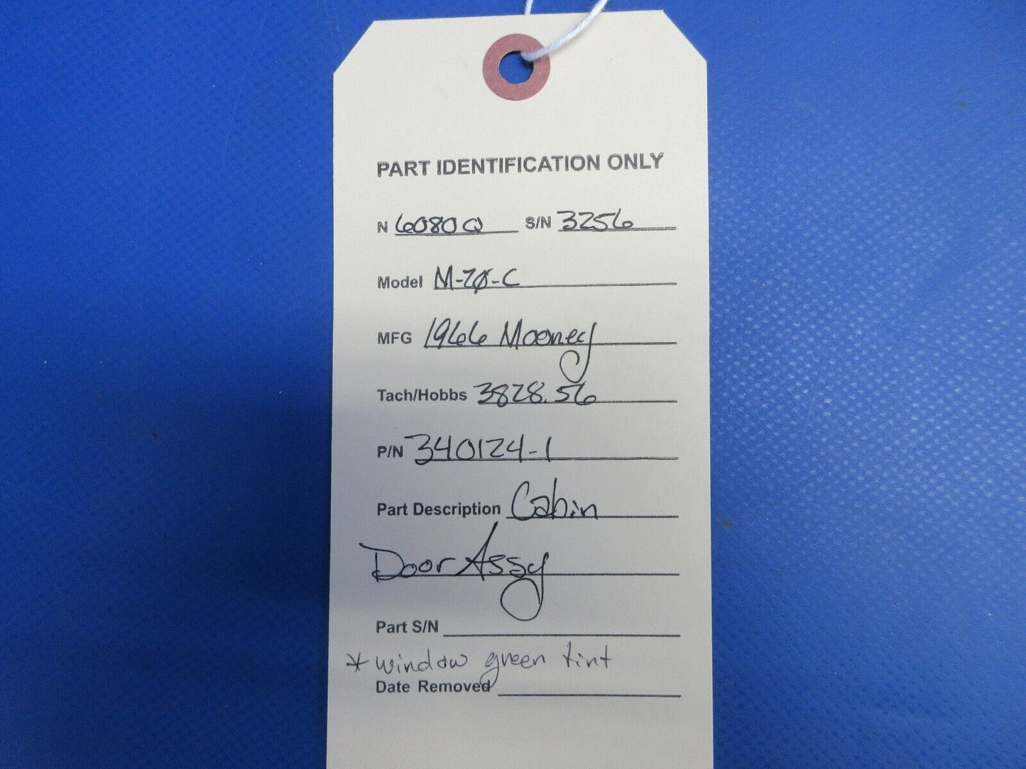 Mooney M20 / M20C Cabin Door Assy No Key P/N 340124-1 (1024-2070)